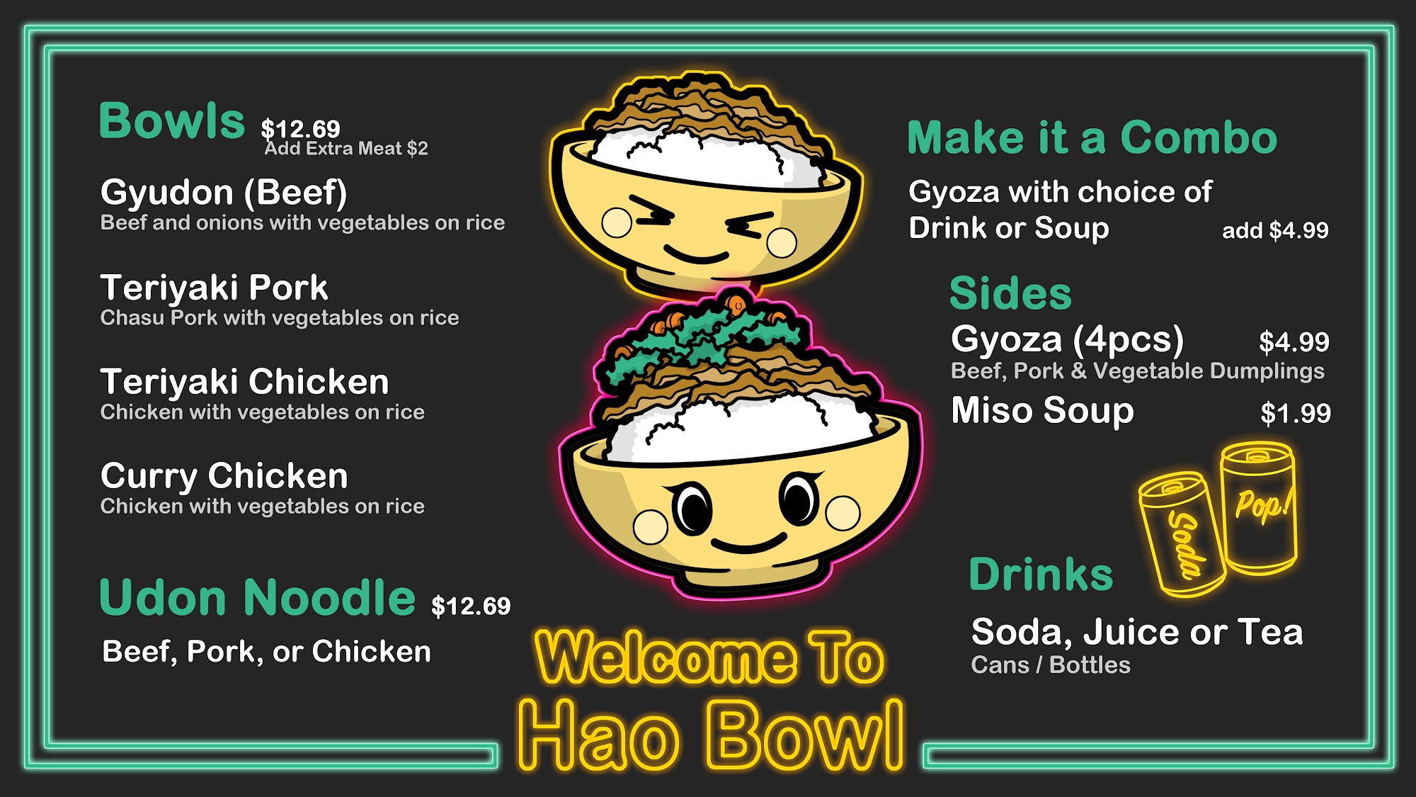Hao Bowl Menu