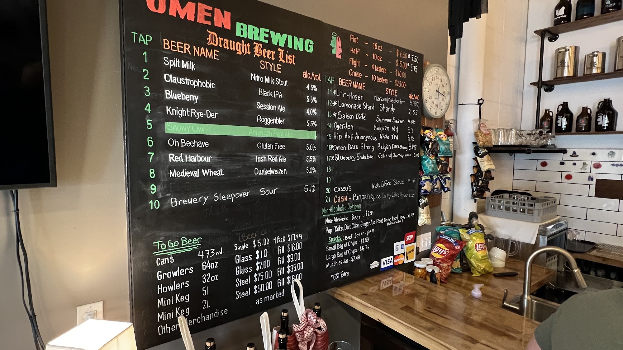 Omen Brewing Menu
