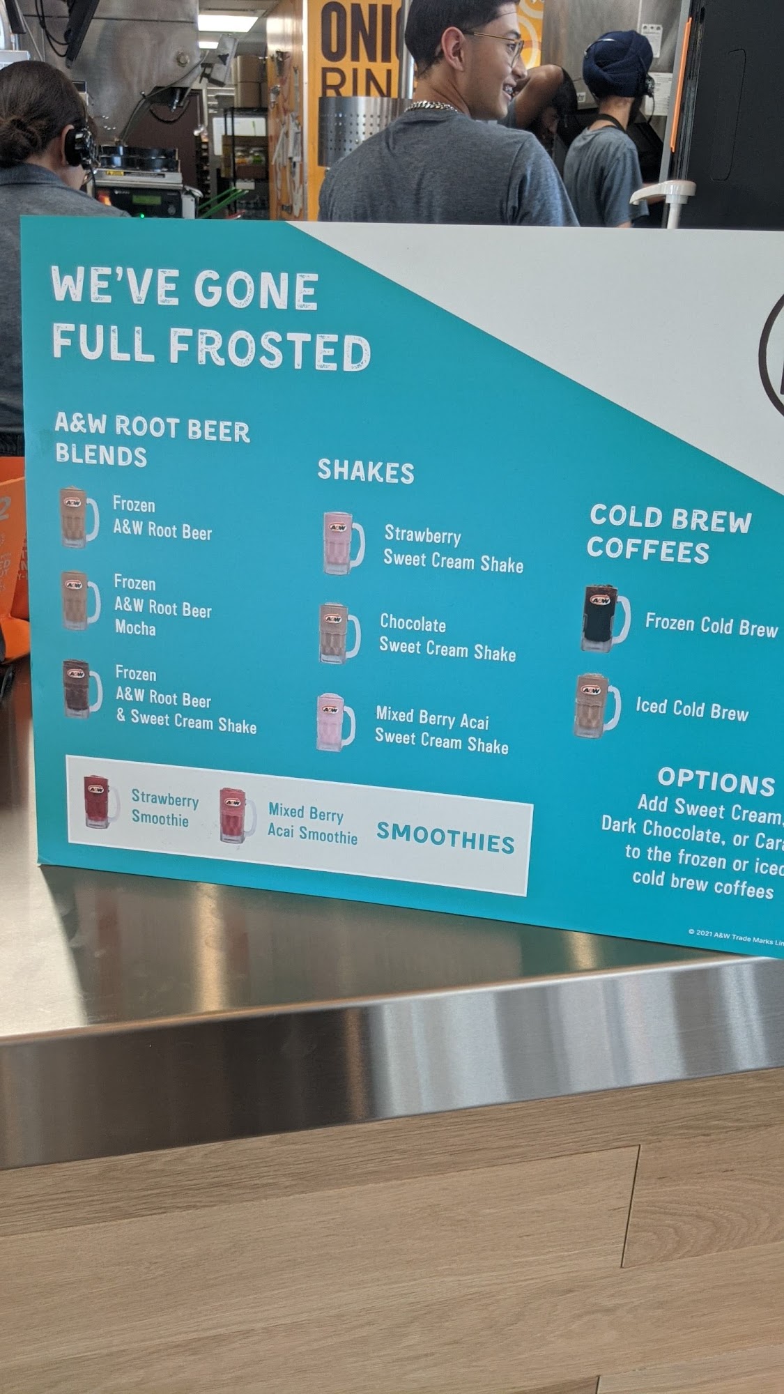 A&W Canada Menu