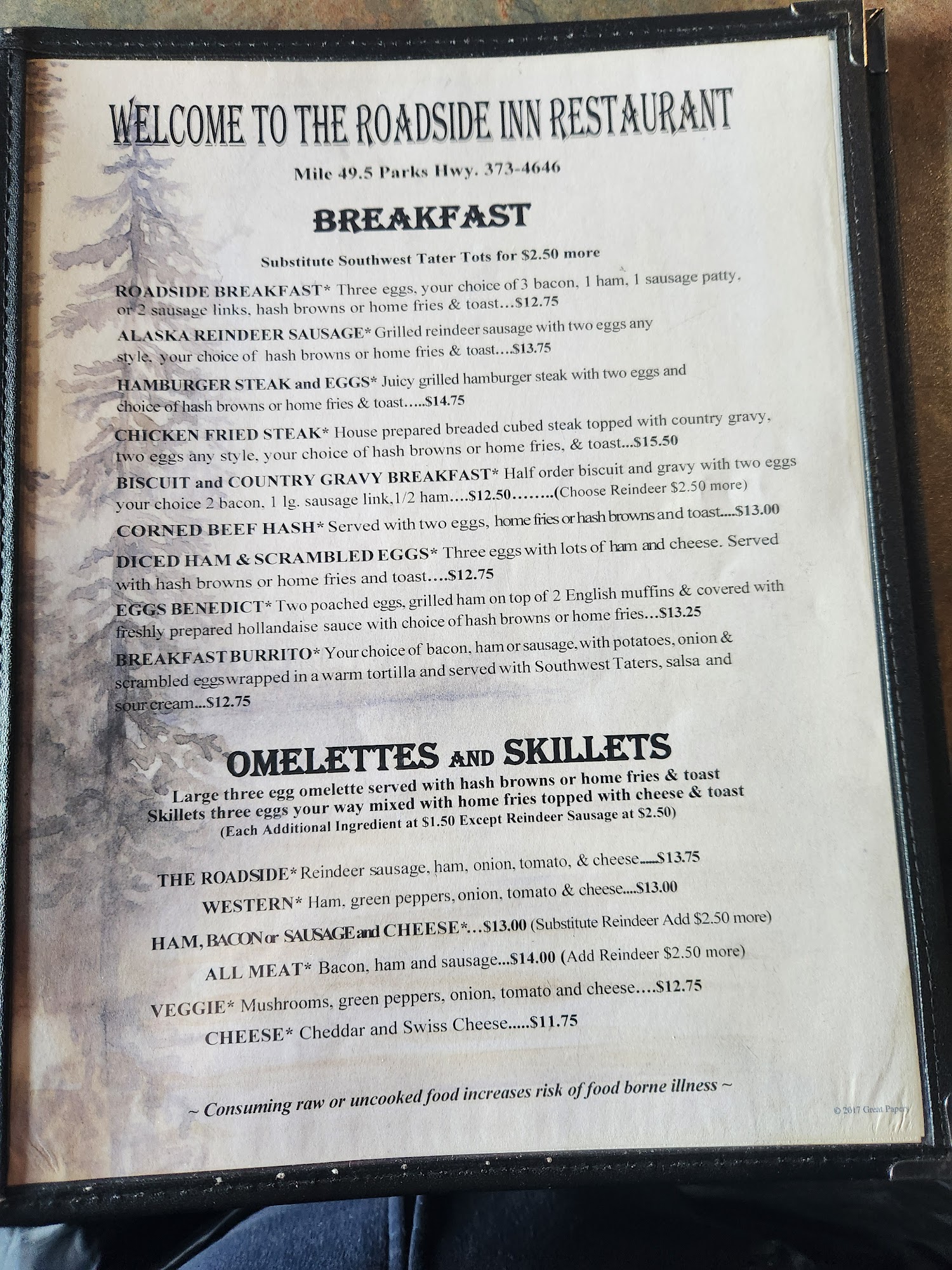 Roadside Bar & Grill Menu