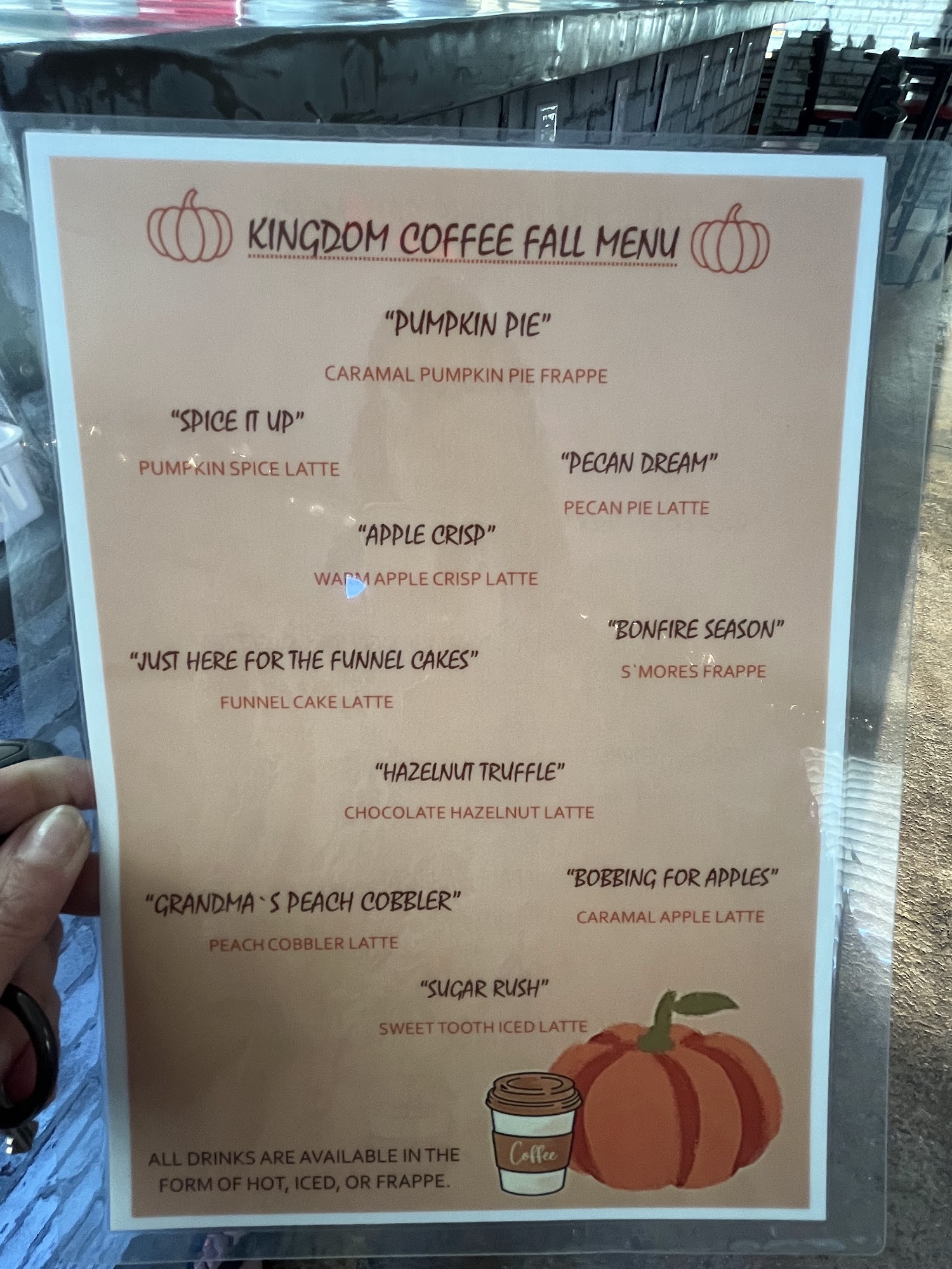 Kingdom Coffee Menu