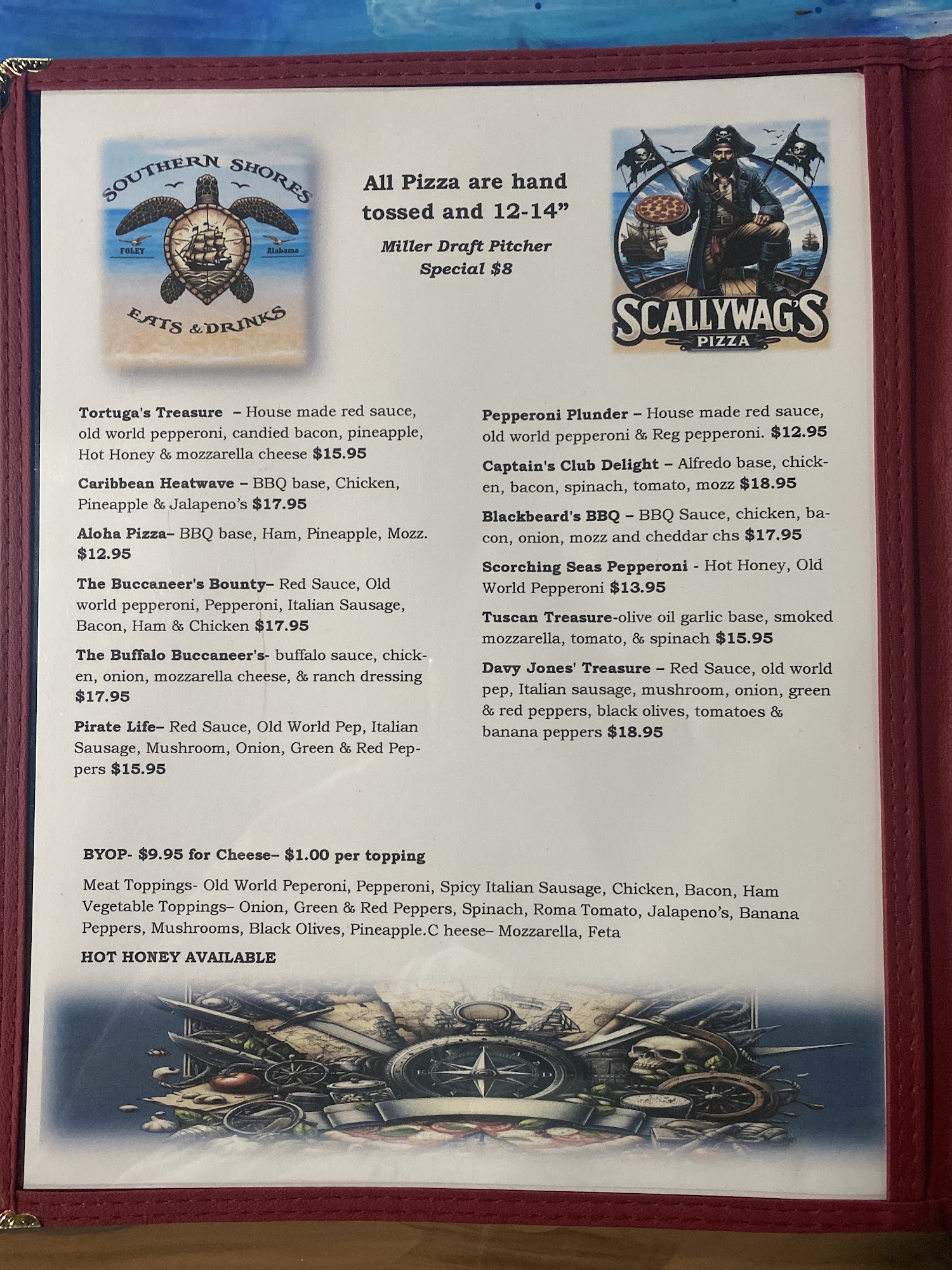 Scallywags Pizza Menu