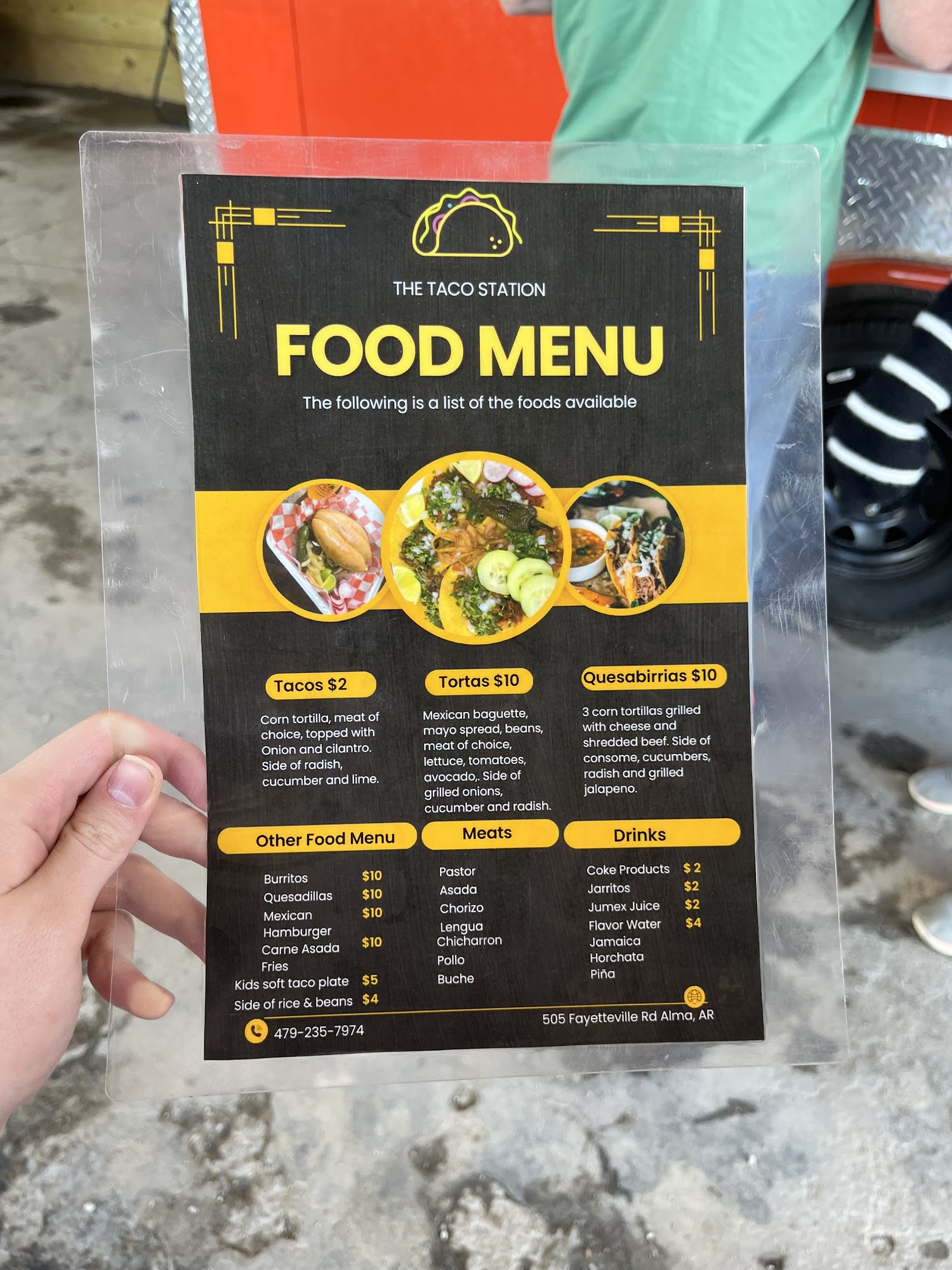 The Taco Station Menu