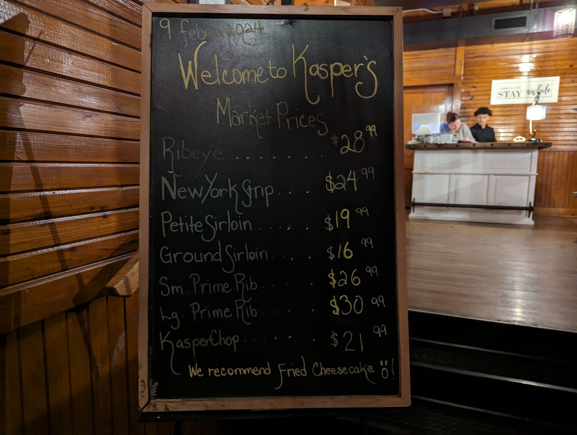 Kasper’s Menu