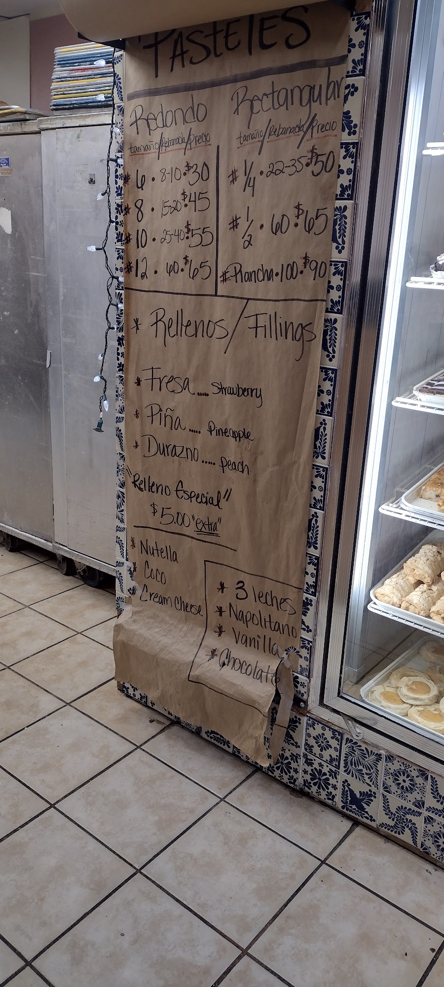 Los Canastos Bakery Menu