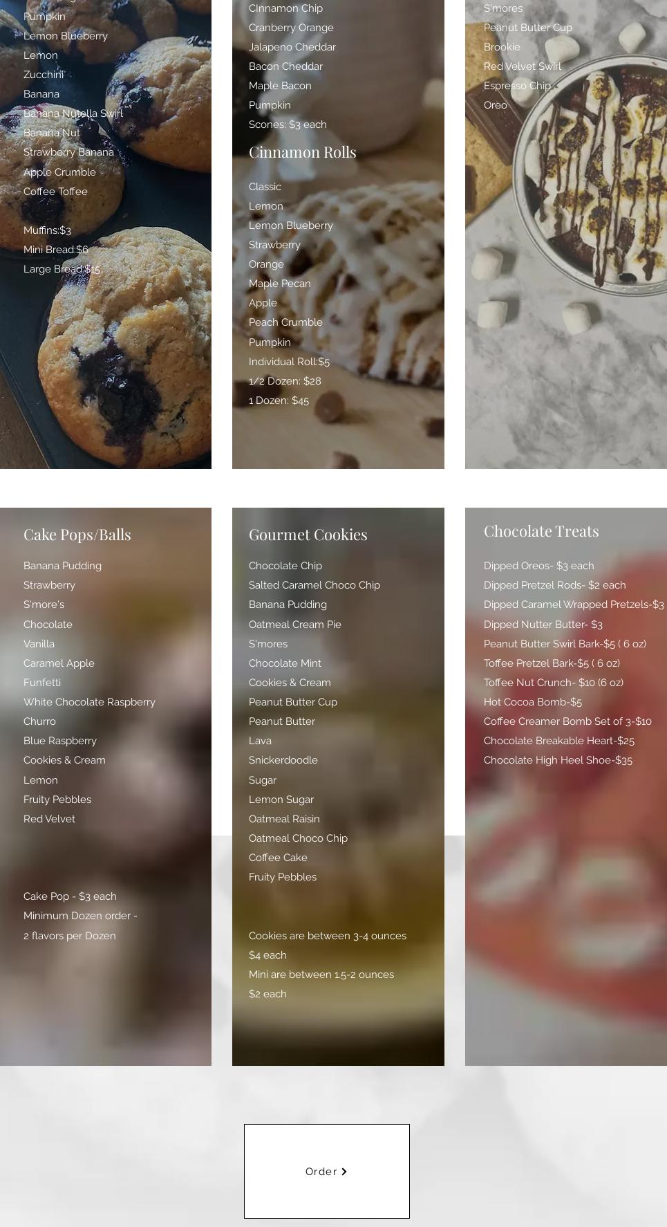 Yellow Frisbee Bakery Menu