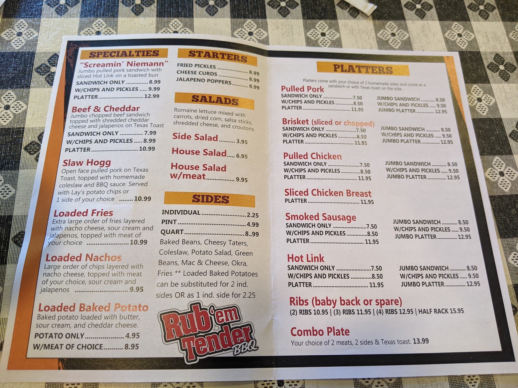 Rub ‘Em Tender BBQ, Van Buren Menu, Reviews (48), Photos (14