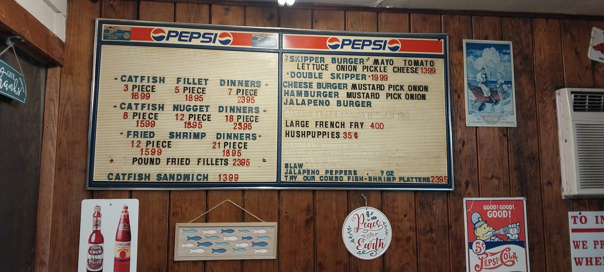 Skippers Catfish & Hamburger Delight Menu