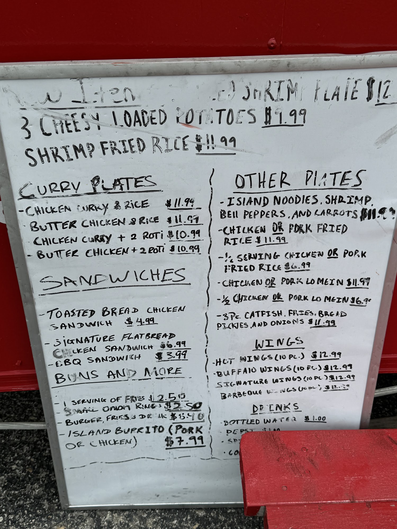 Naline’s Kitchen Menu