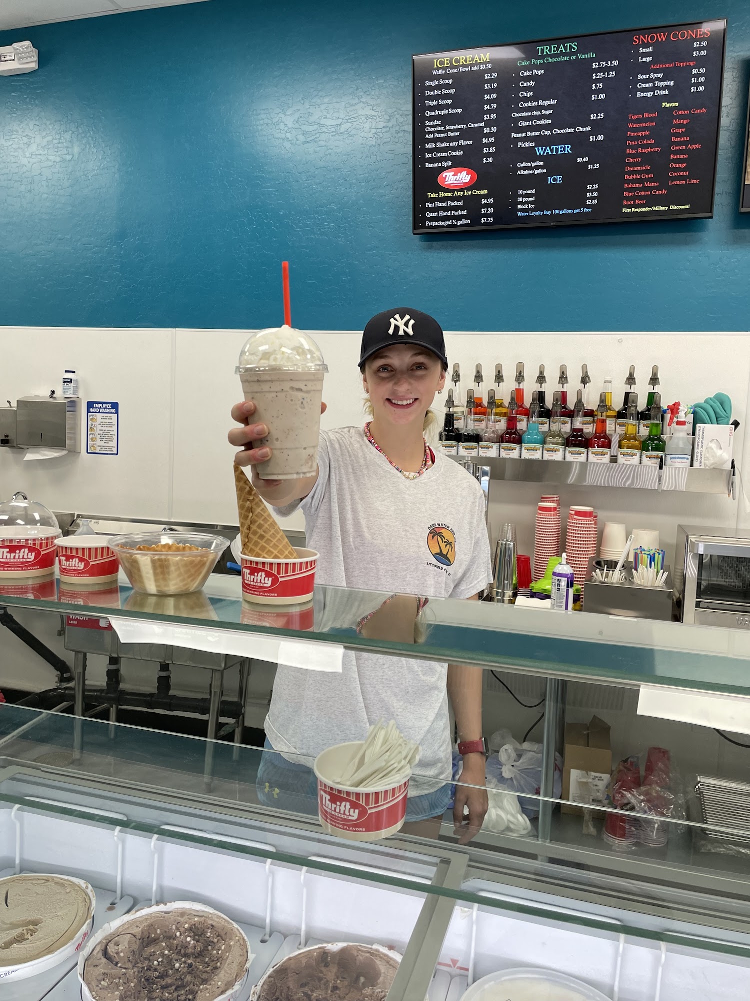 Oasis Water and Ice Thrifty Ice Cream Menu