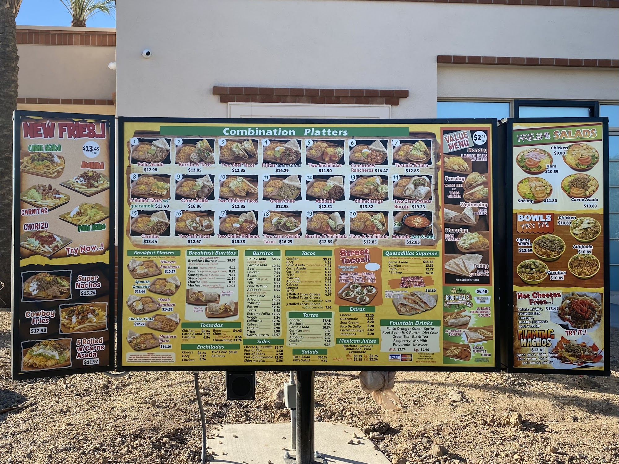 Filibertos Menu