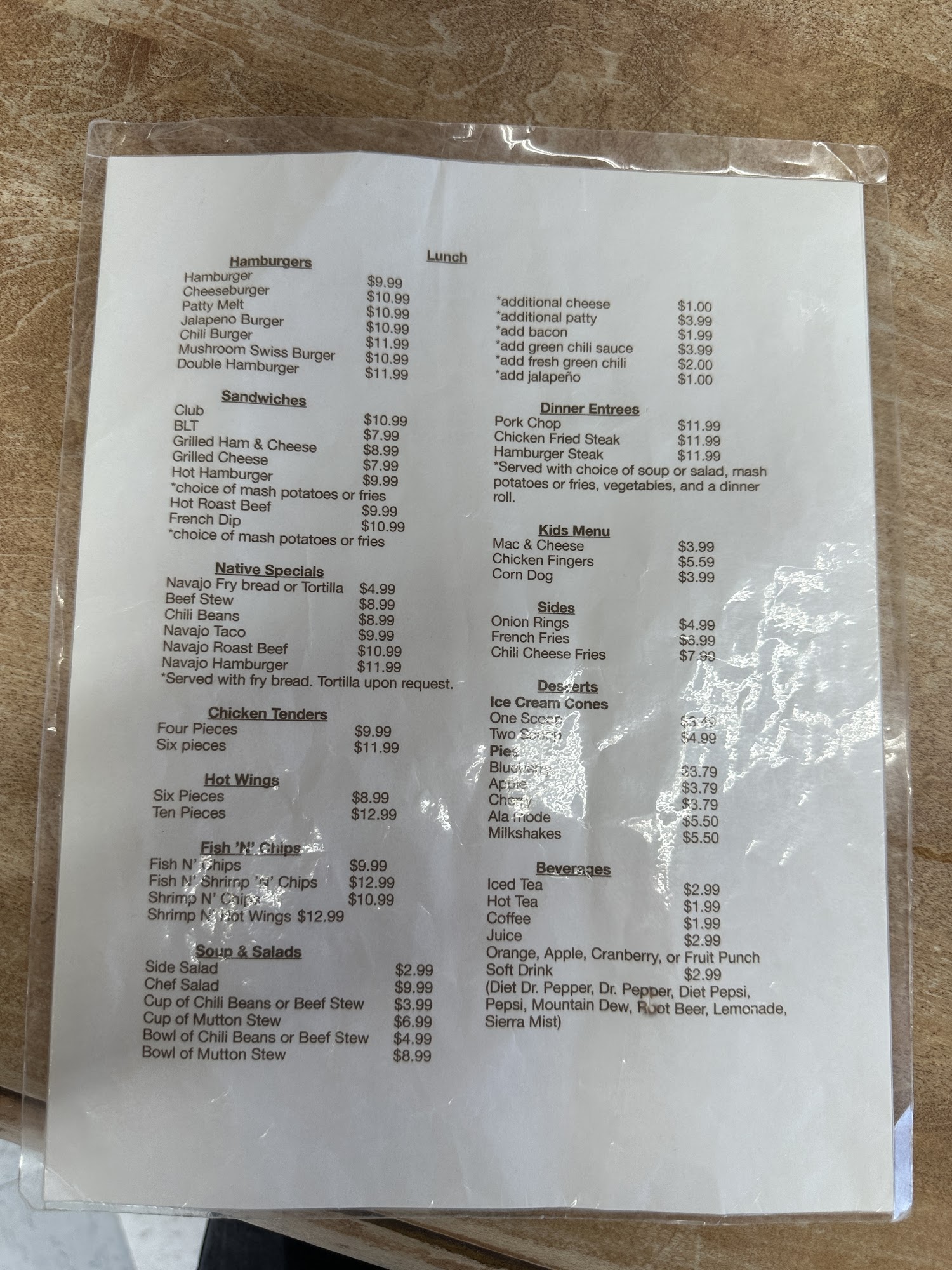 Restaurant Menu
