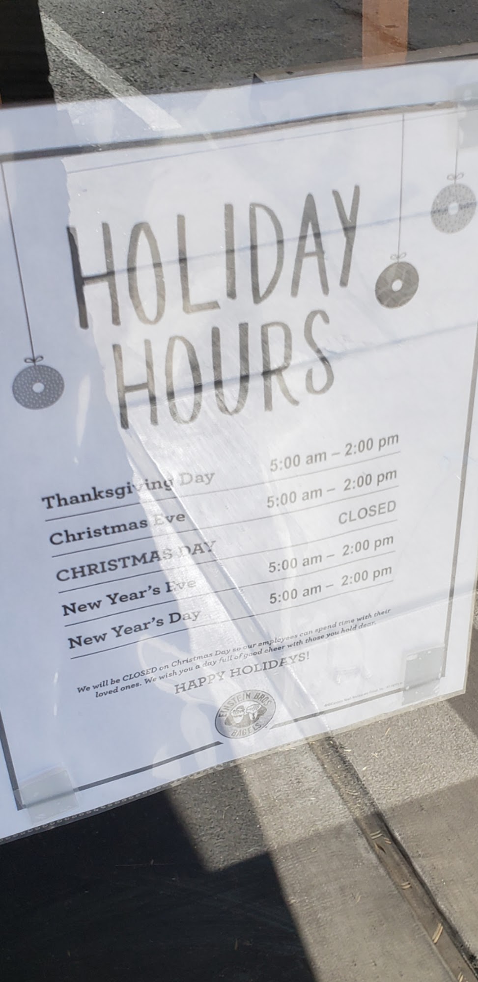 Einstein Bros. Bagels Menu