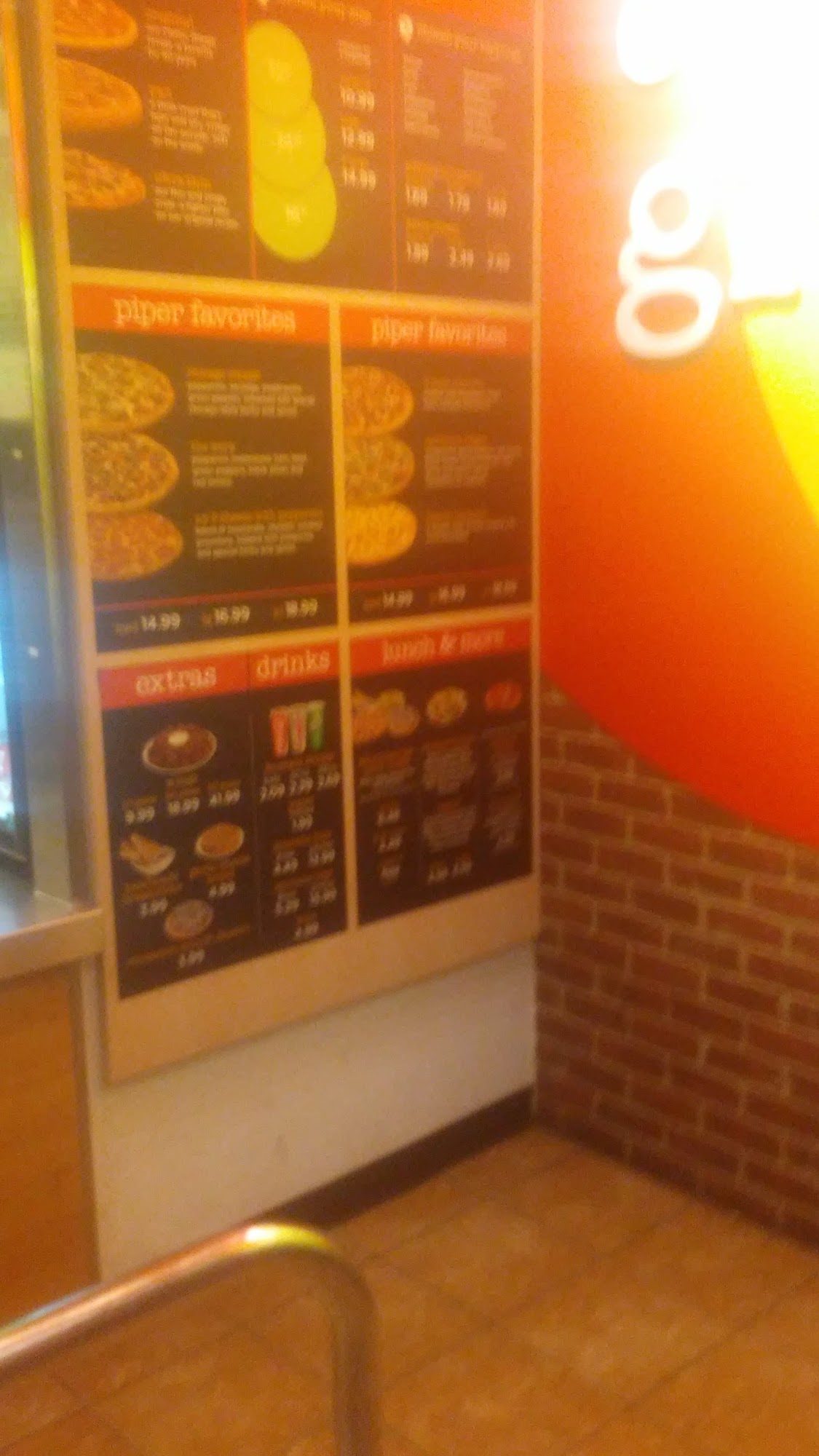 Peter Piper Pizza Menu
