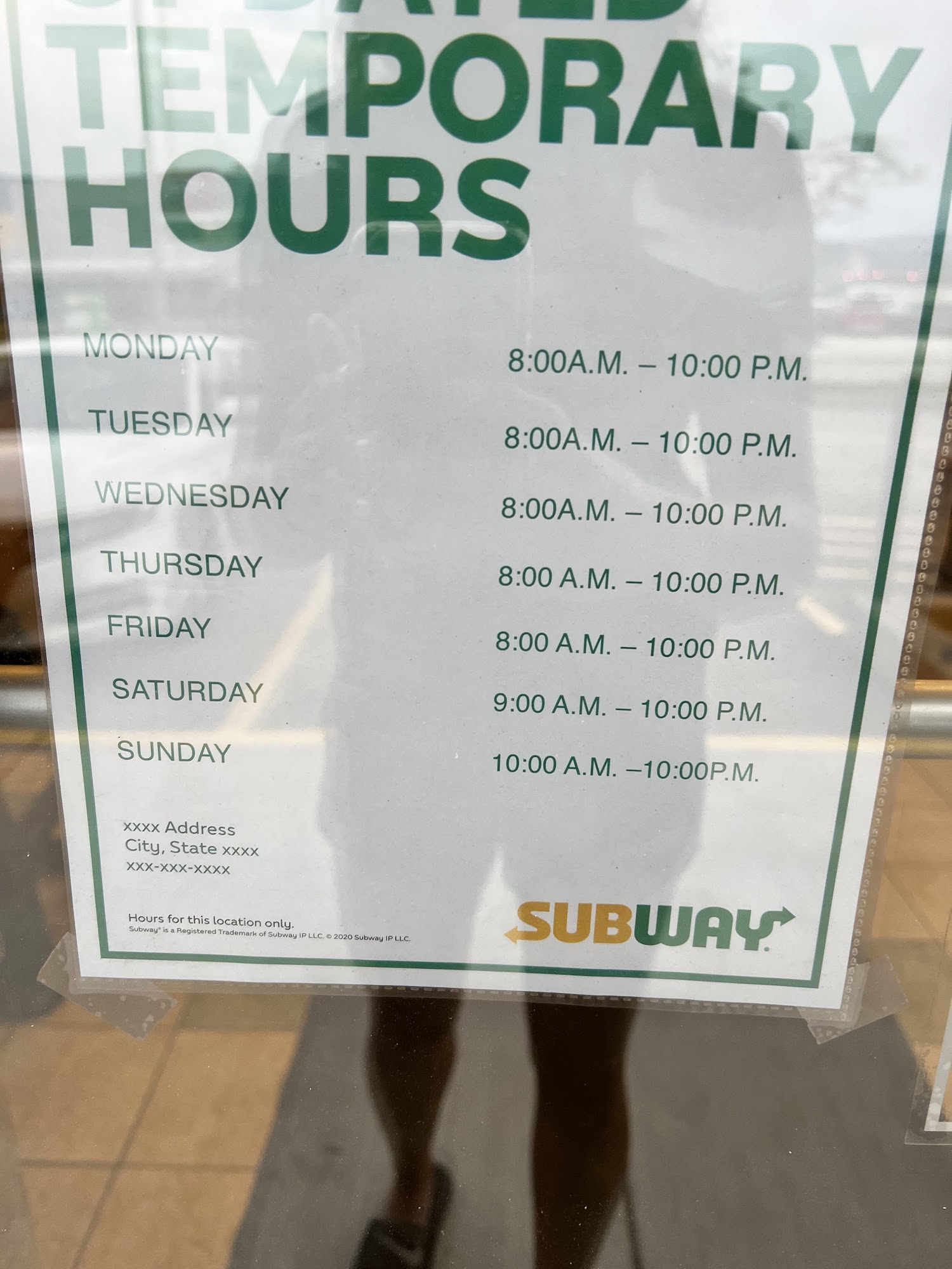 Subway Menu