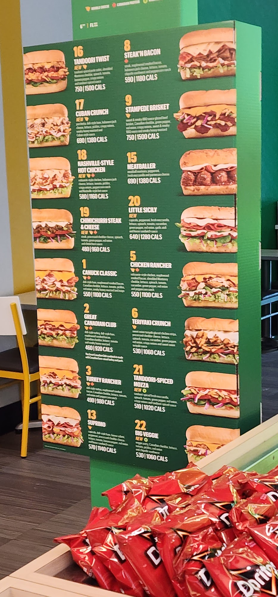 Subway Menu