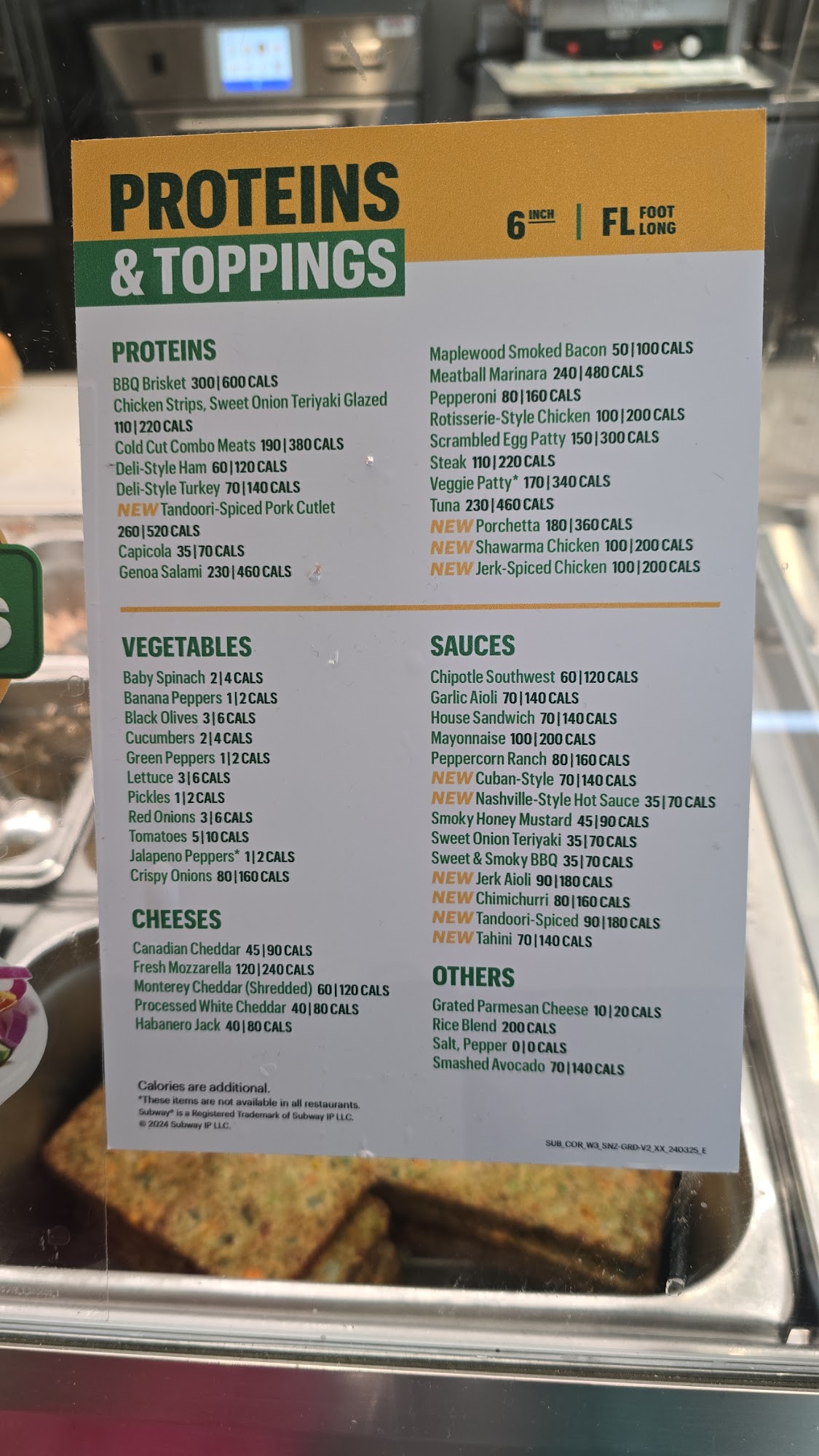 Subway Menu