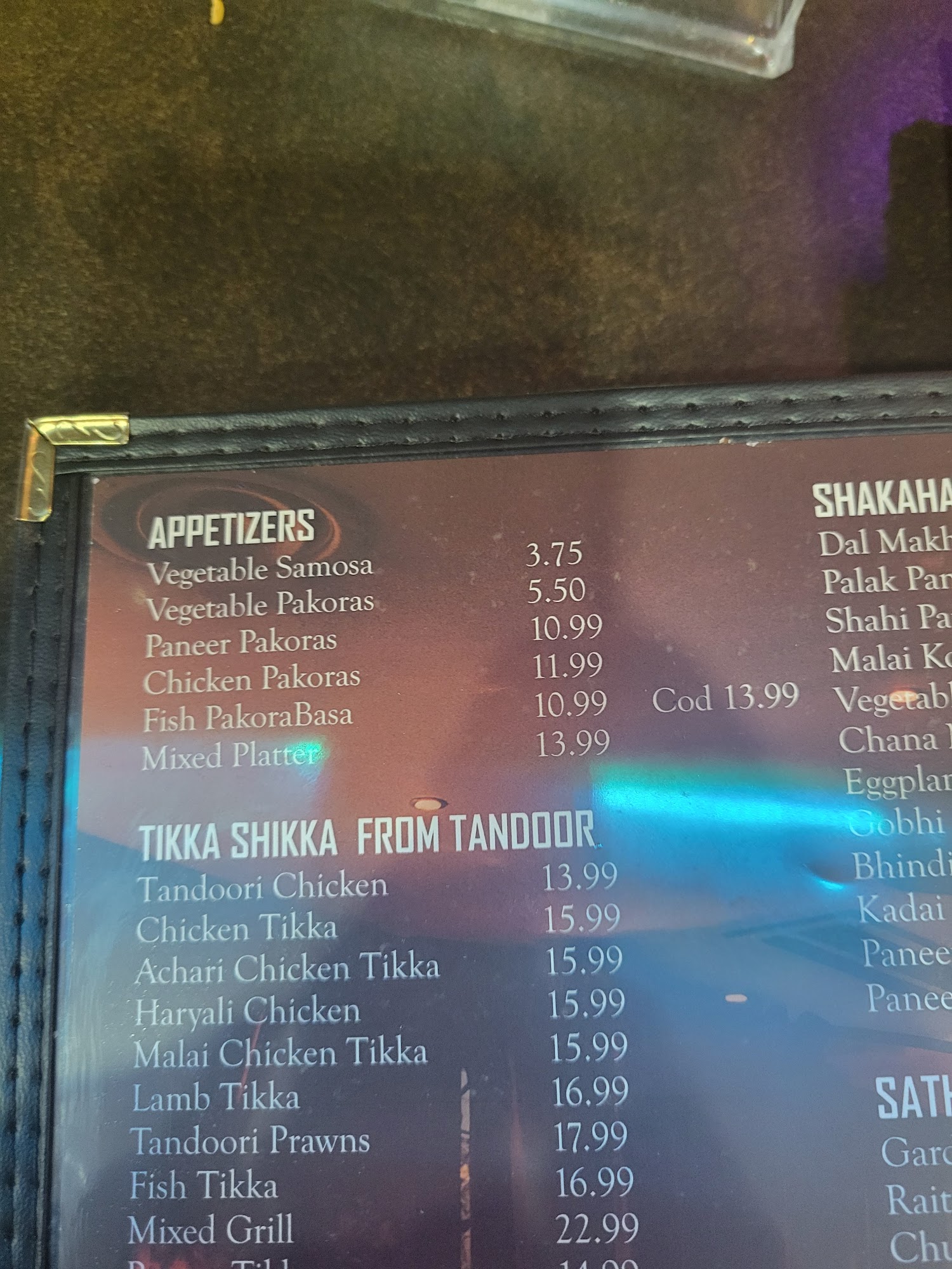 Tikka Shikka & Wok Menu