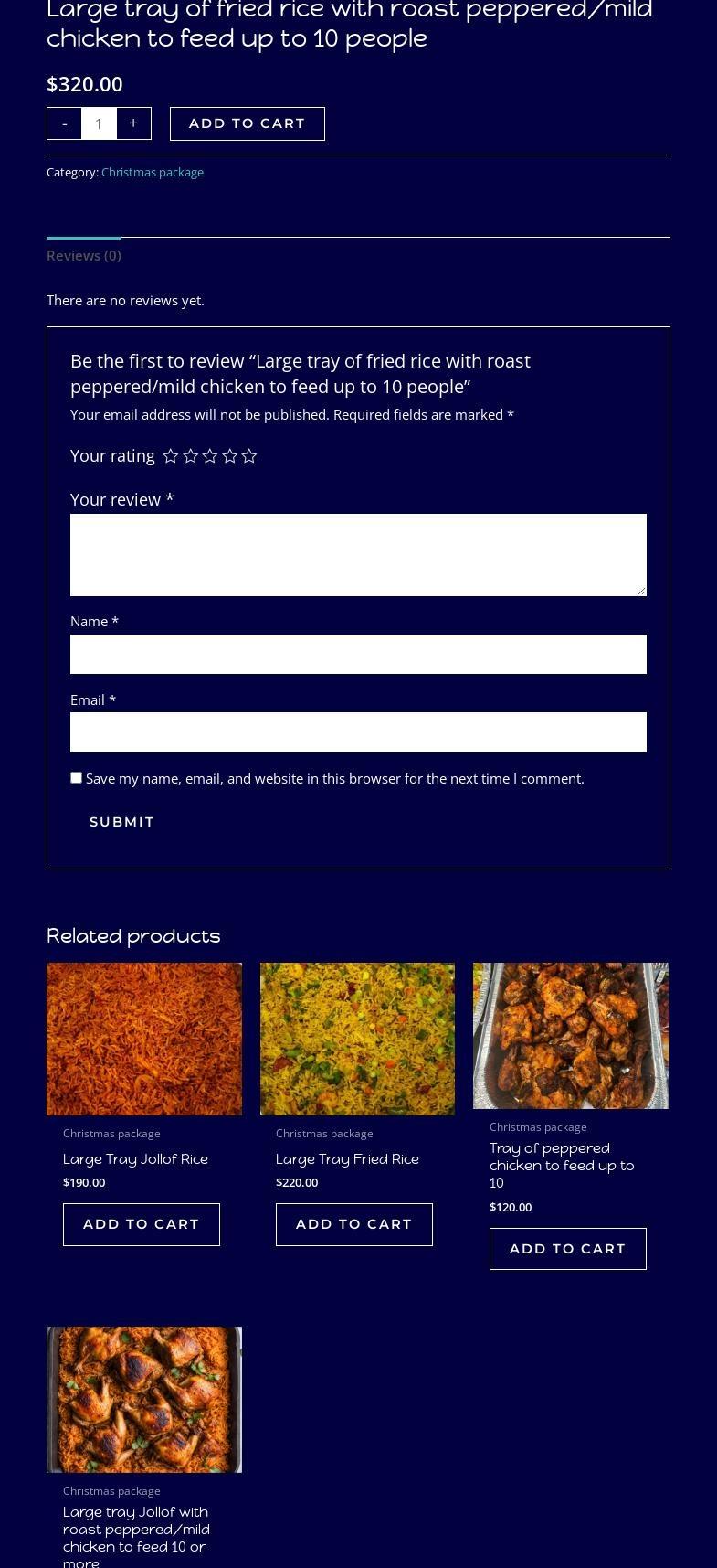 Nubian Delicacies Menu