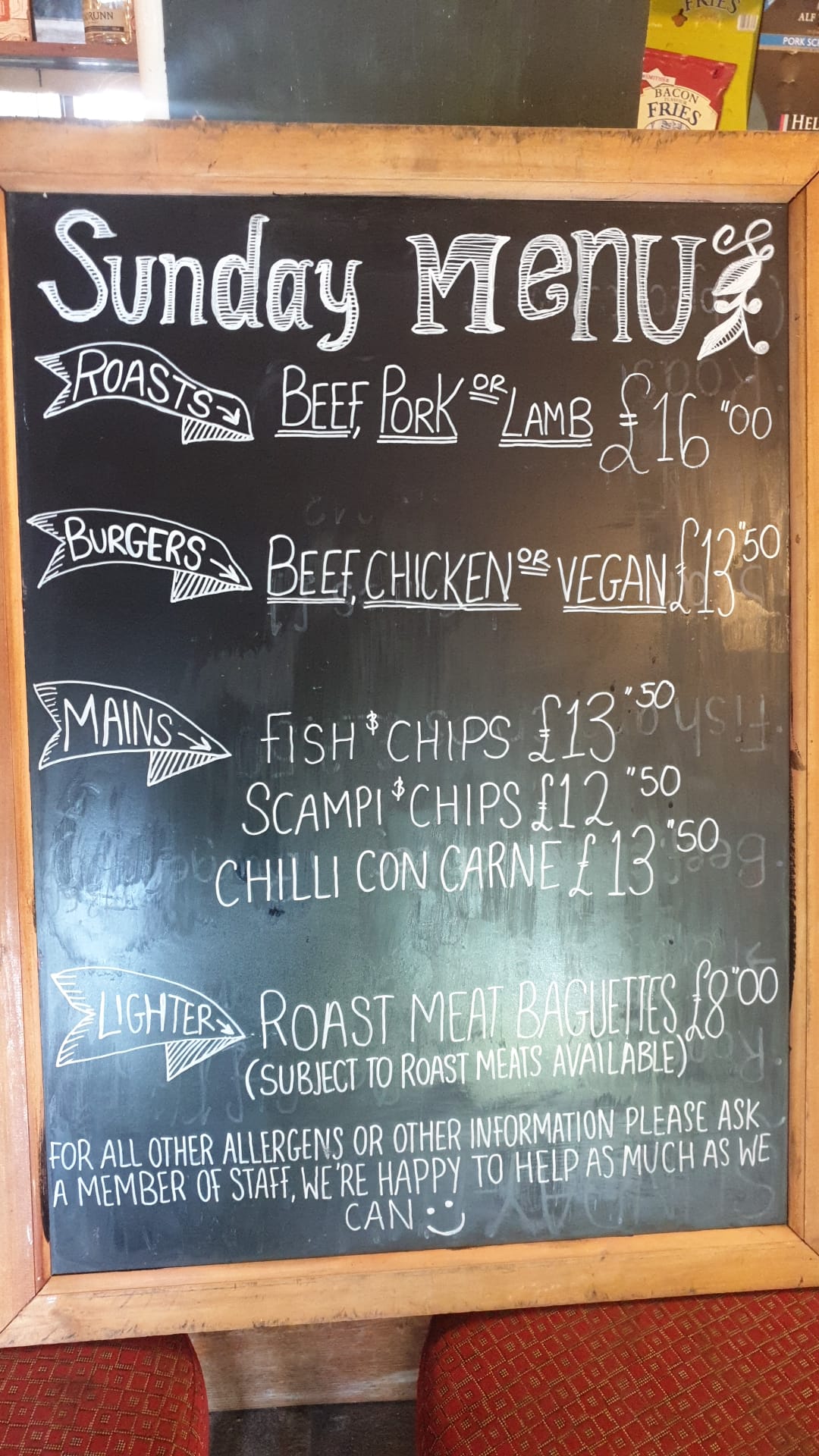 The Red Lion Menu
