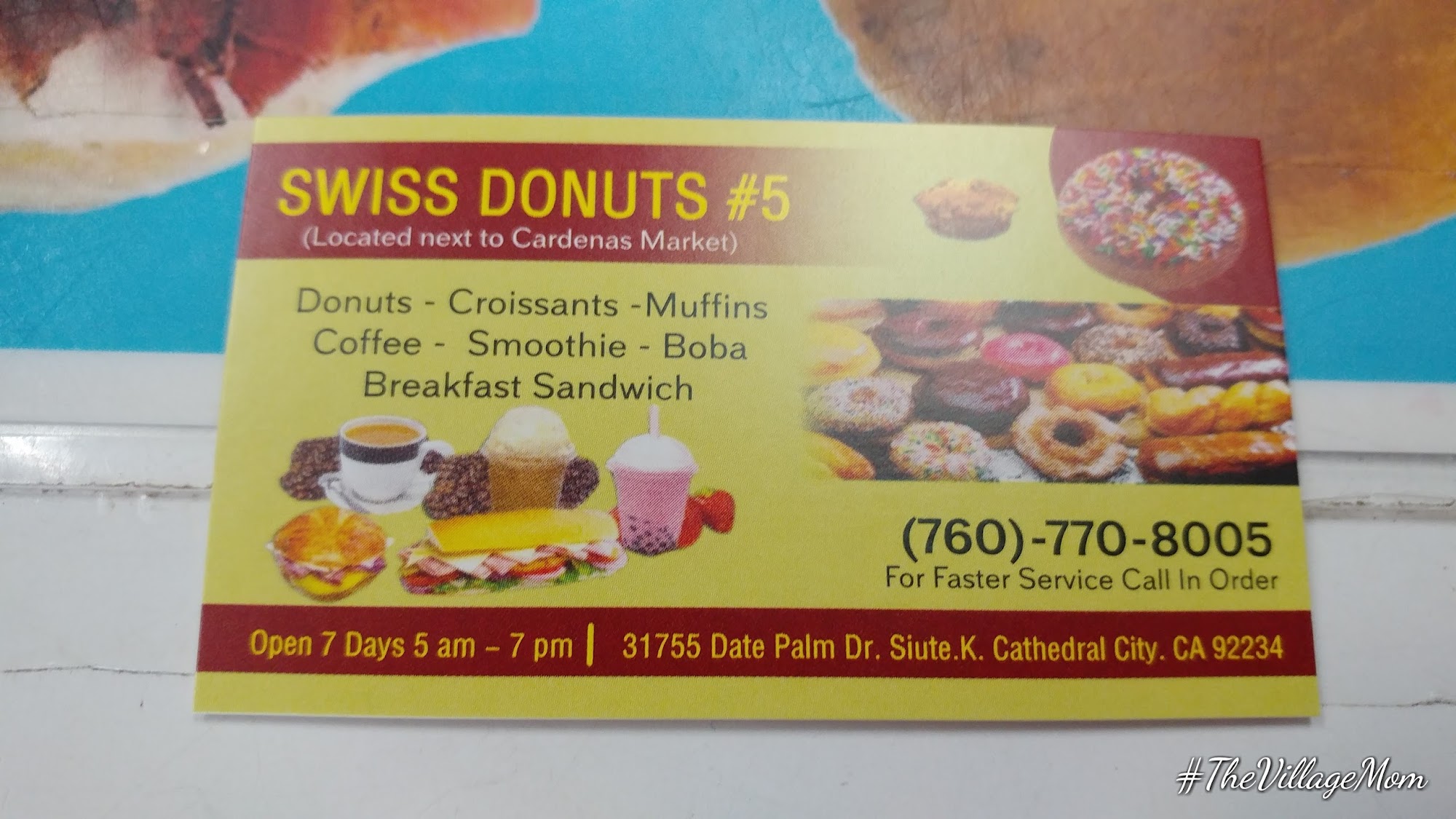 Swiss Donut 5 Menu