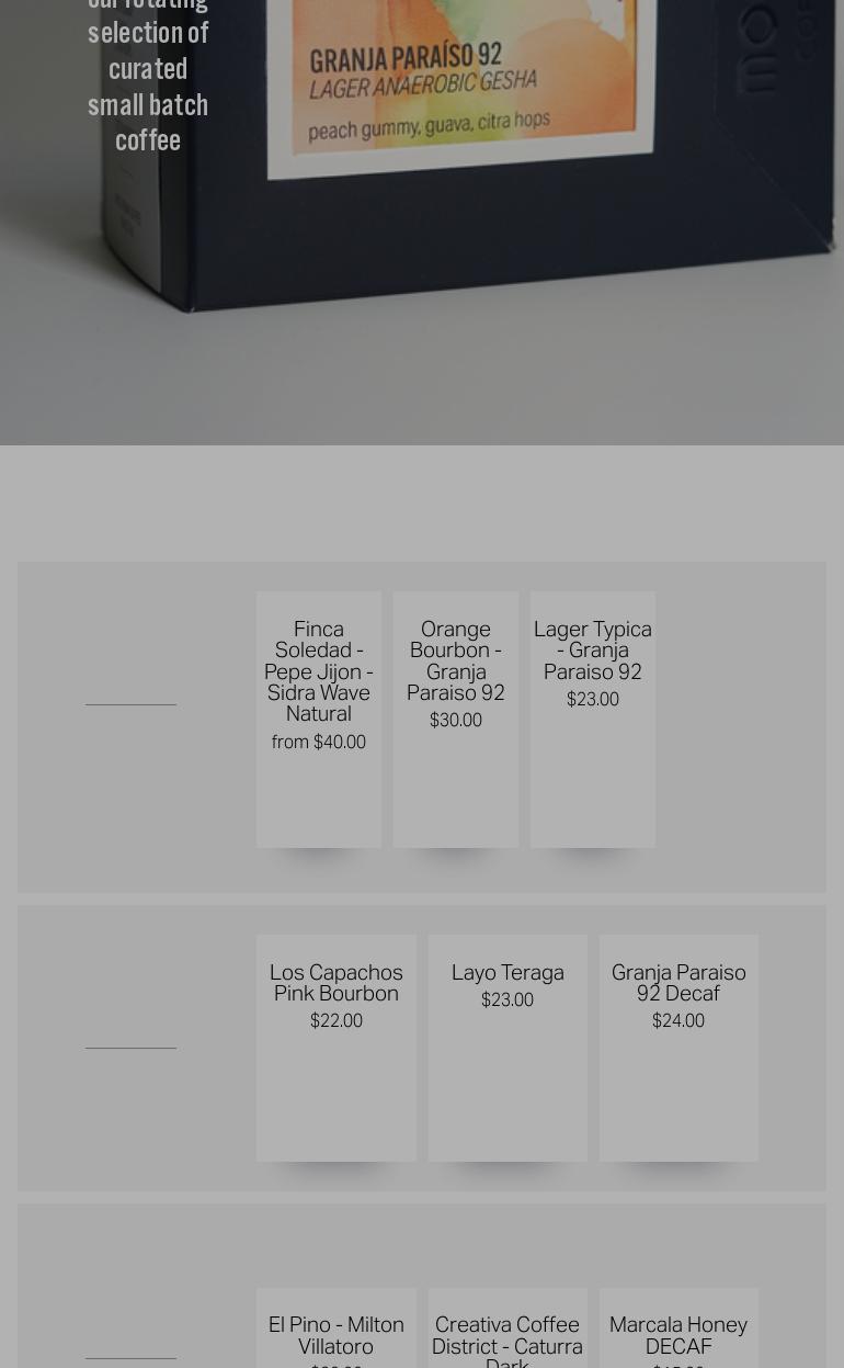 Moonwake Coffee Roasters Menu