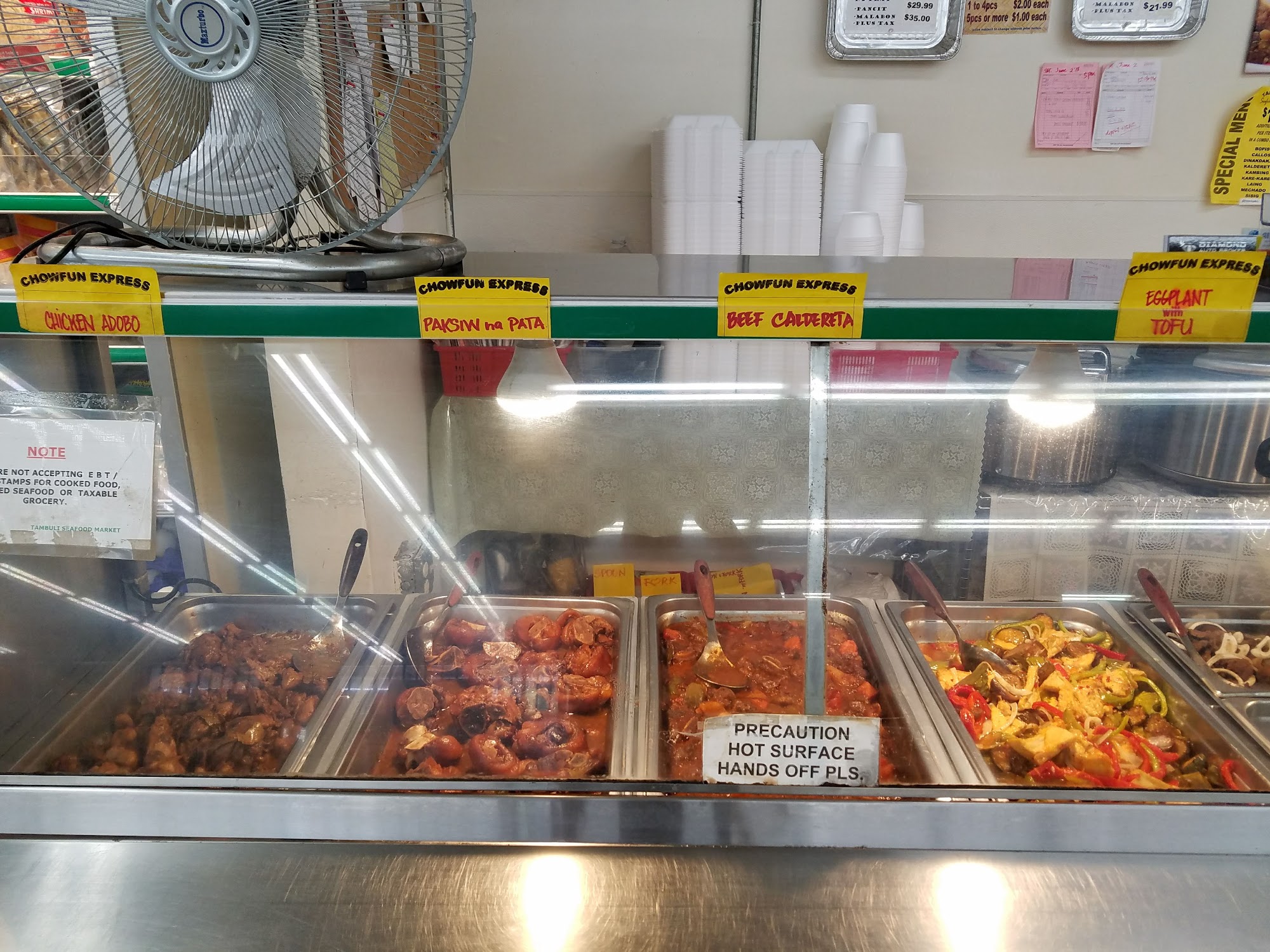 Tambuli Seafood Market Menu