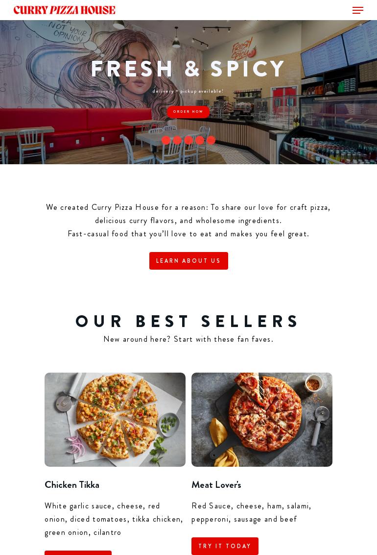 Curry Pizza House Menu