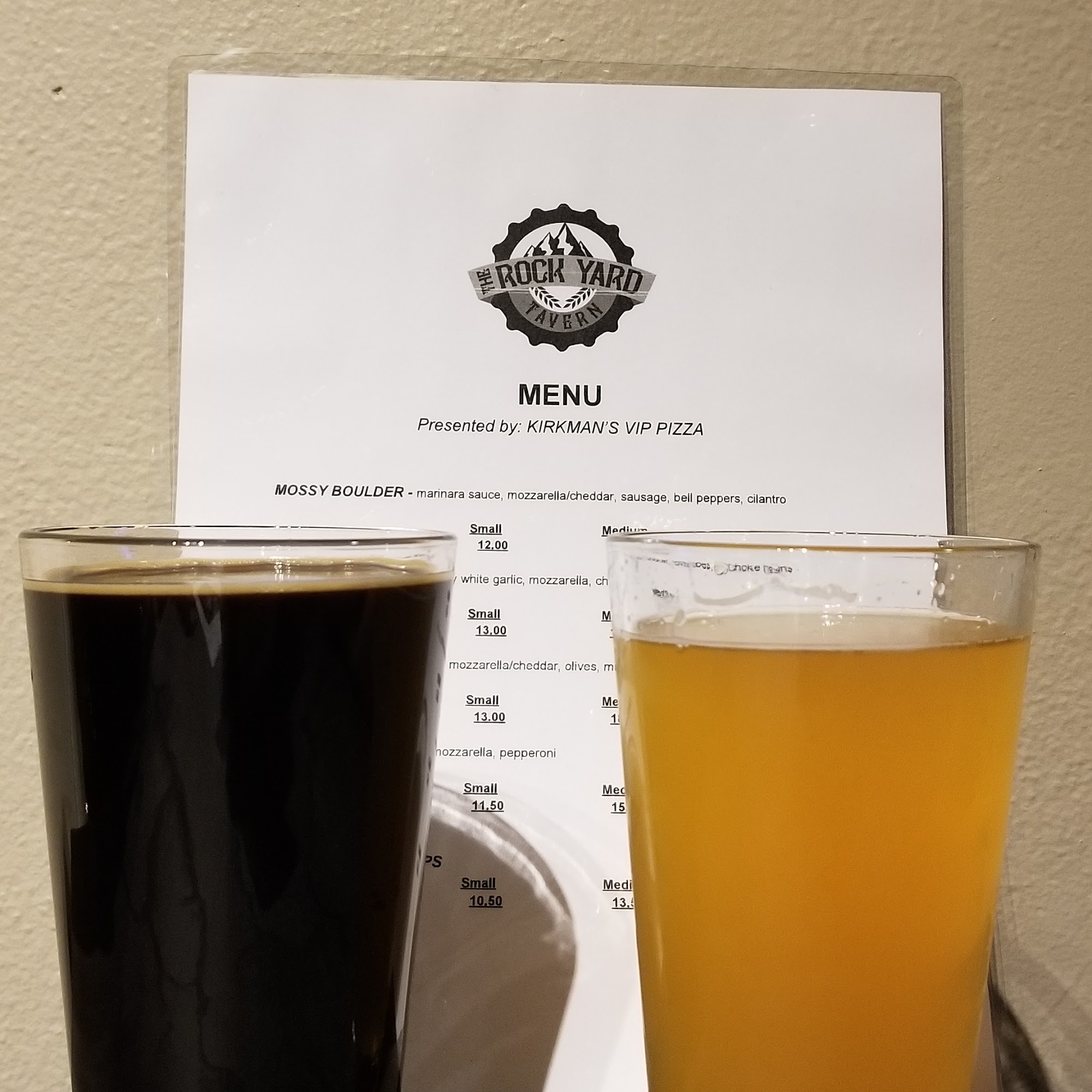 Rock Yard Tavern Menu