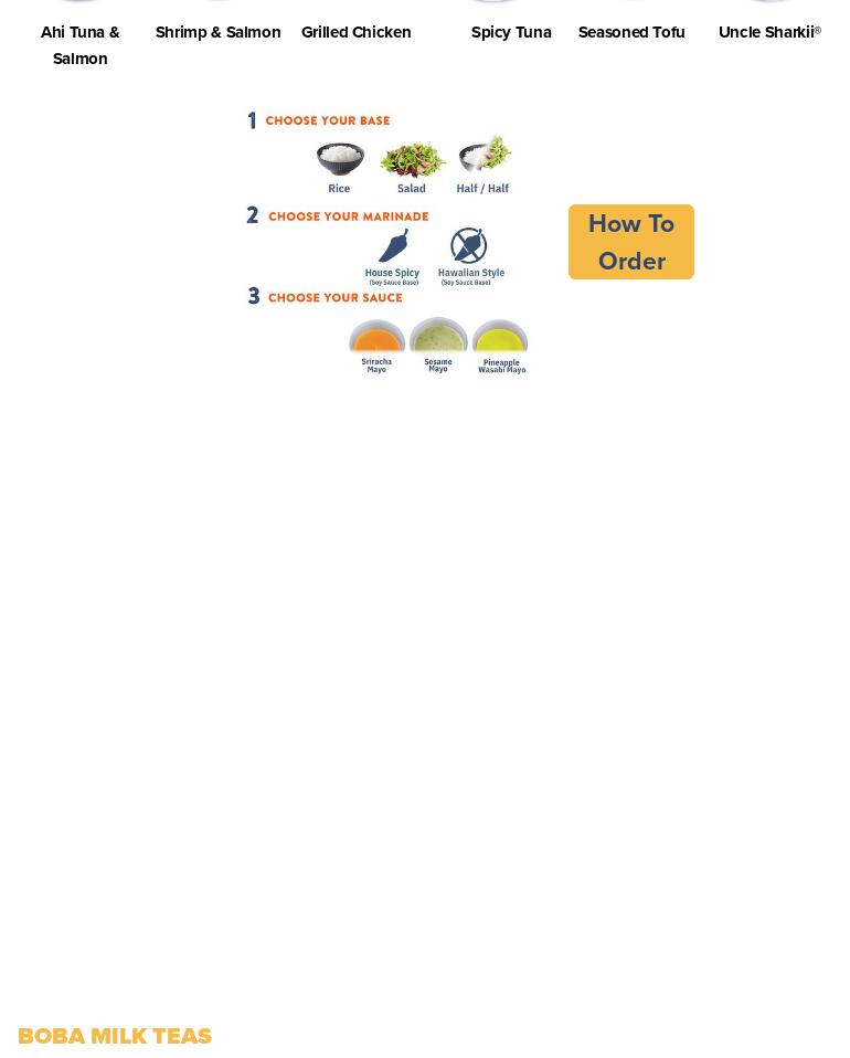 Uncle Sharkii Poke Bar Menu