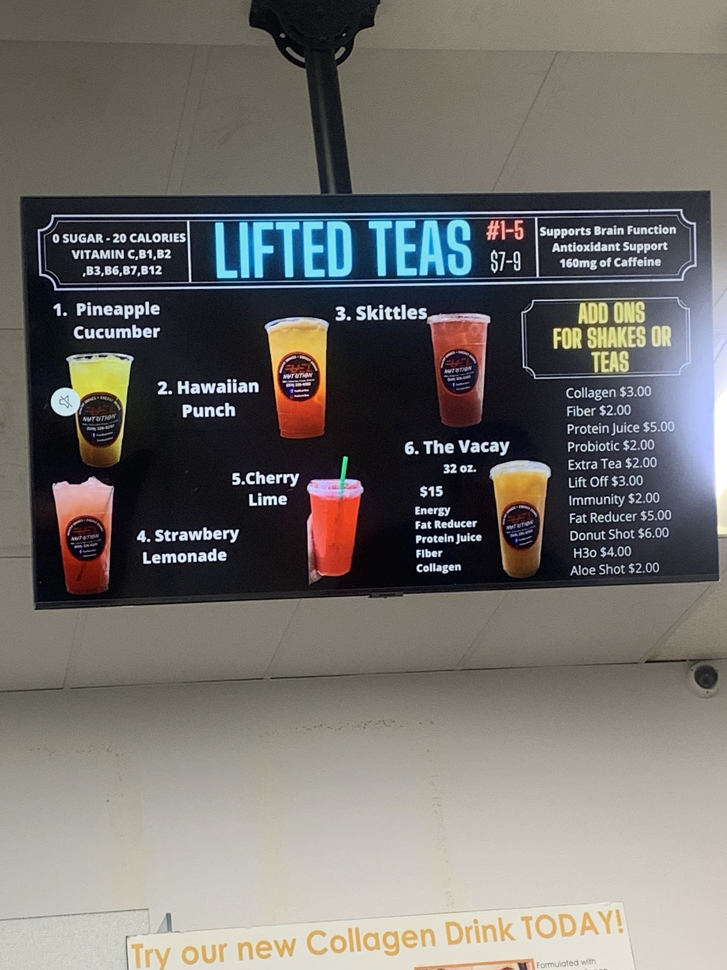 Fuel Nutrition Menu