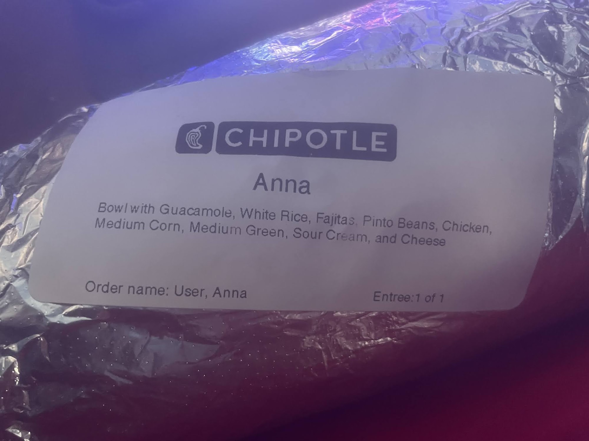 Chipotle Mexican Grill Menu