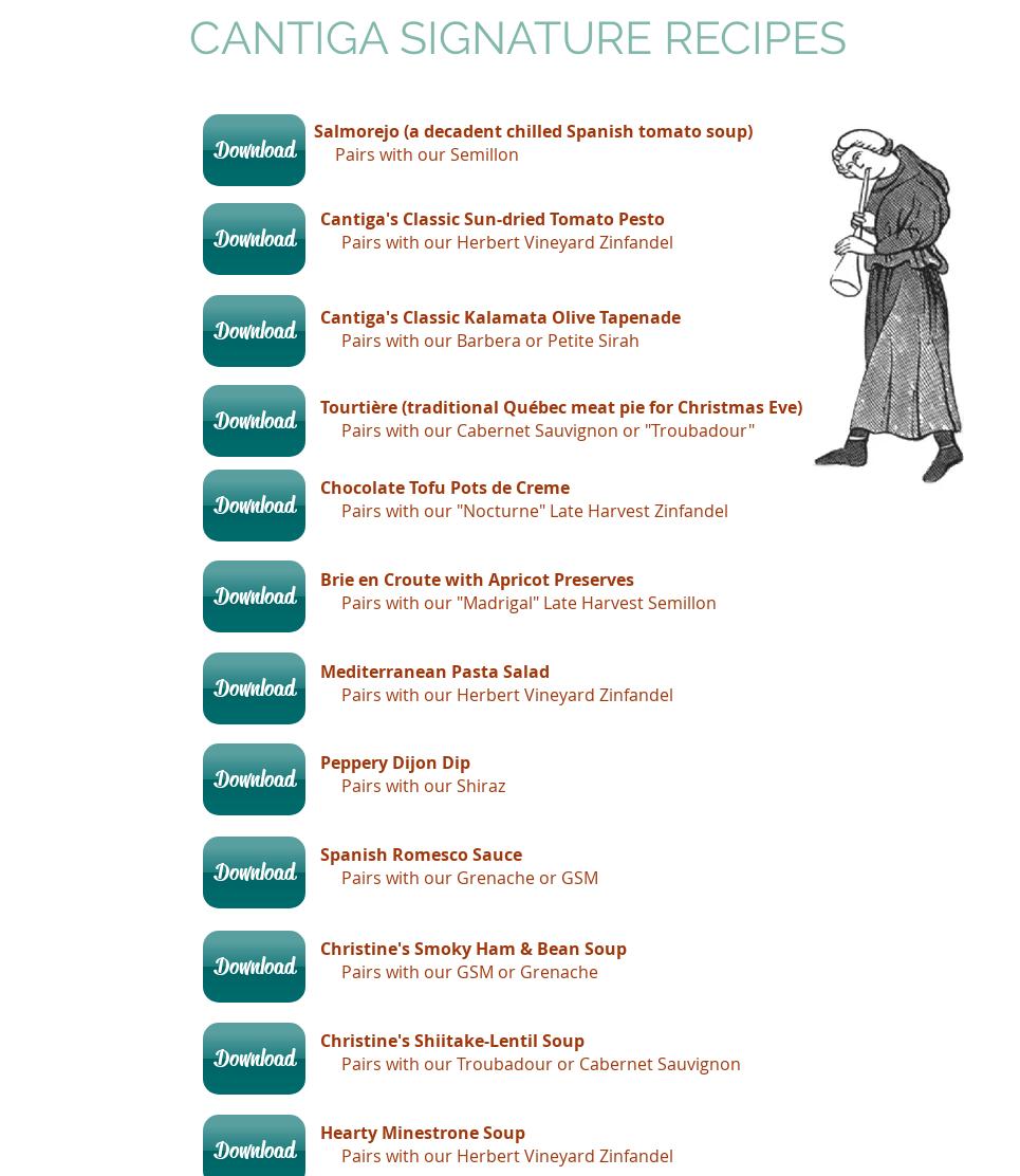 Cantiga Wineworks Menu