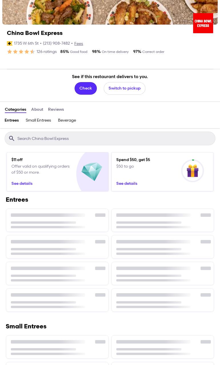 Beijing Express Menu