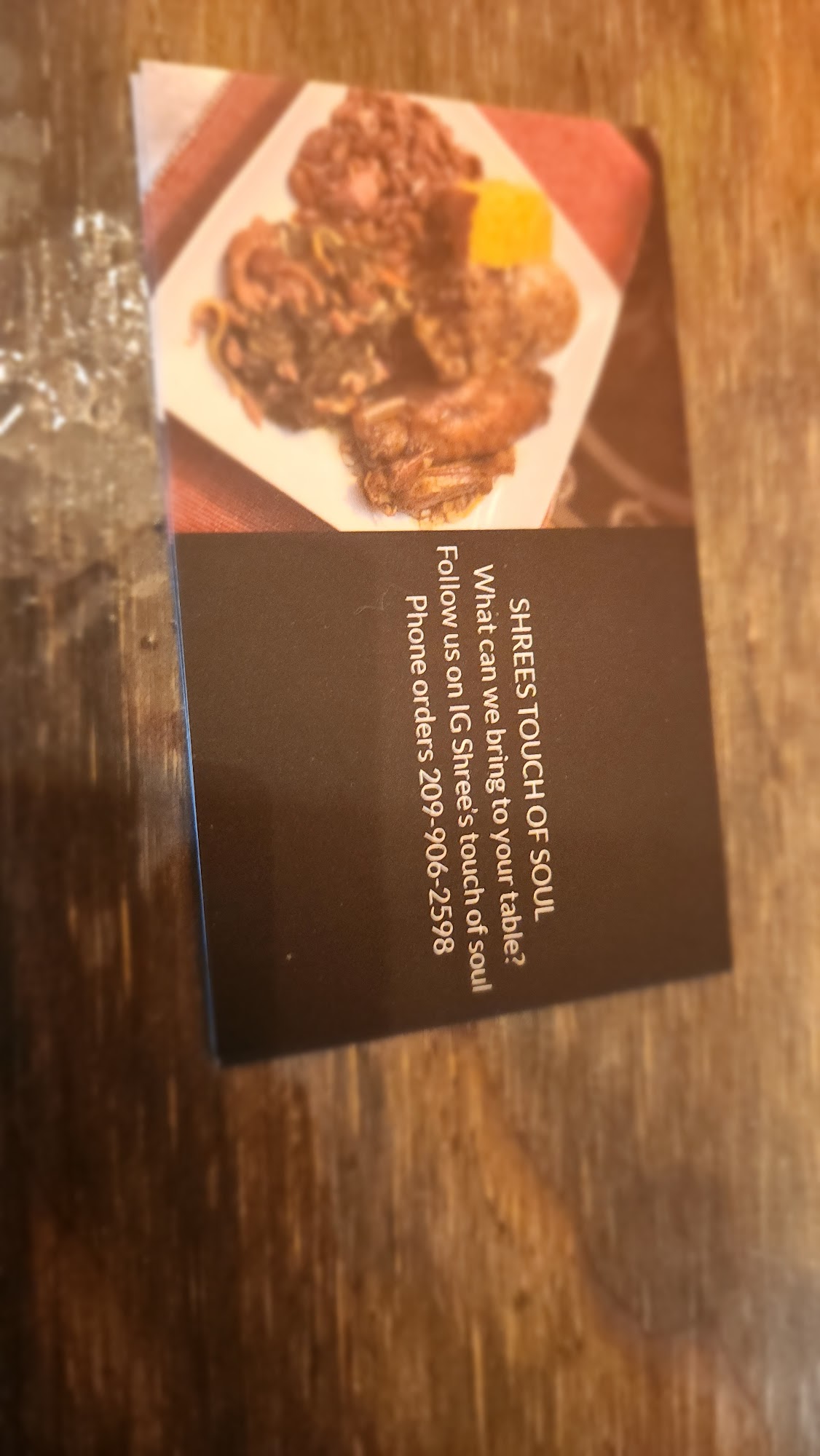 Shree's touch of soul Menu