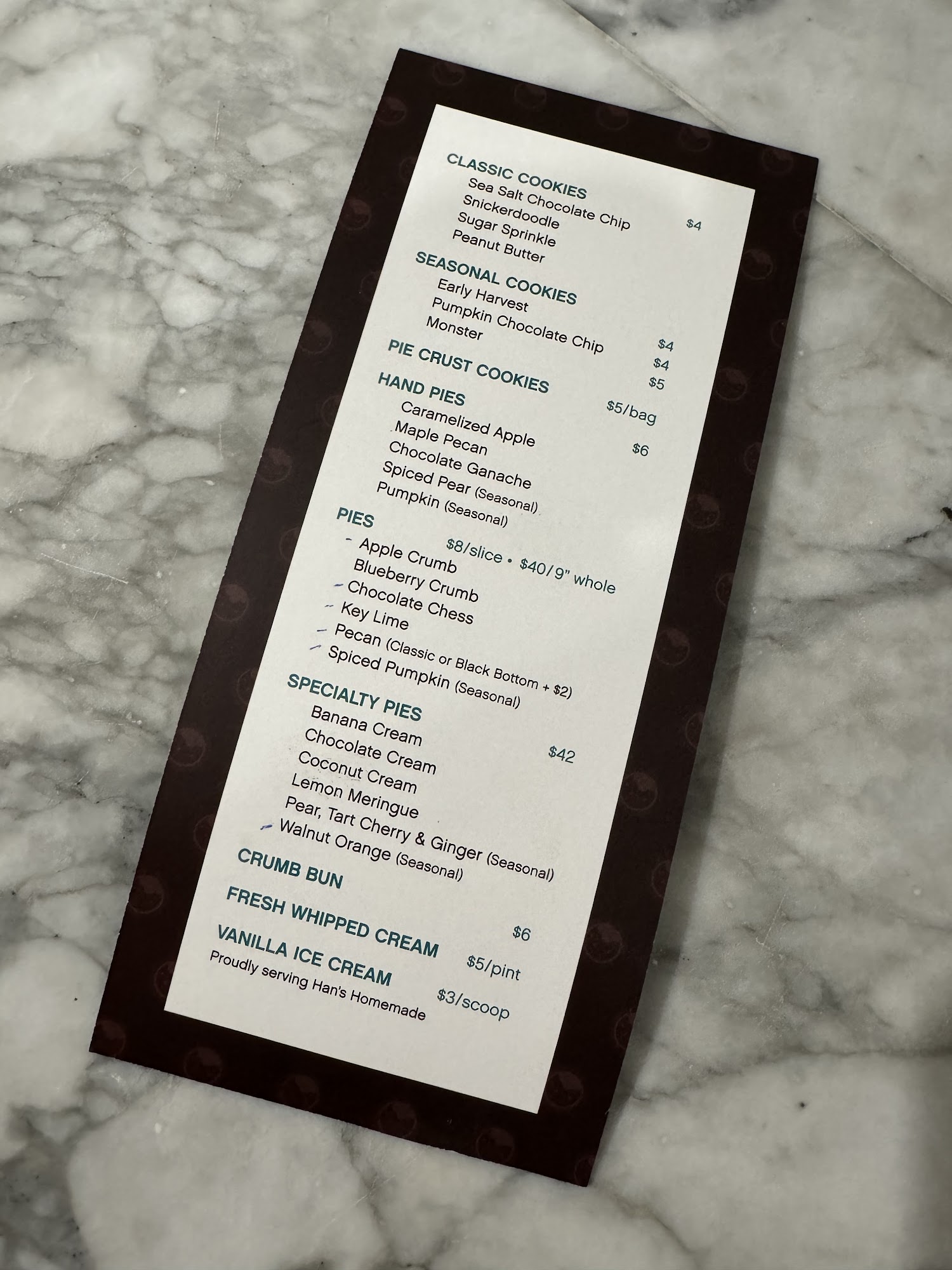 Butter Crumbs Bake Shop Menu