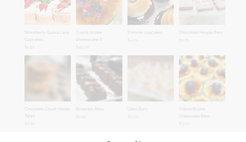 Brown Butter Bakery Menu