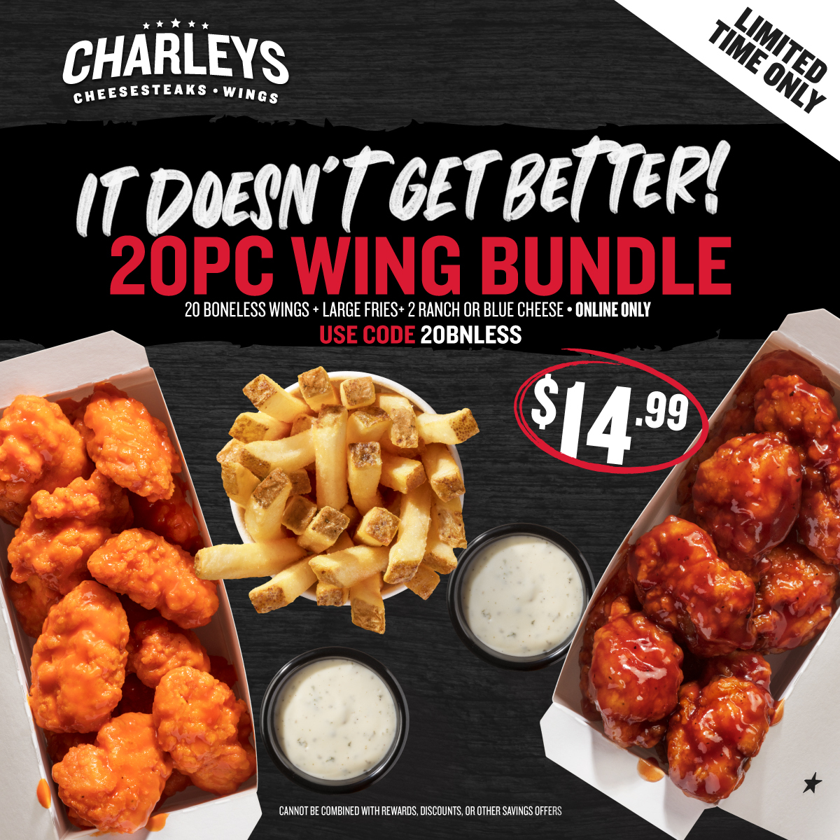 Charleys Cheesesteaks and Wings Menu