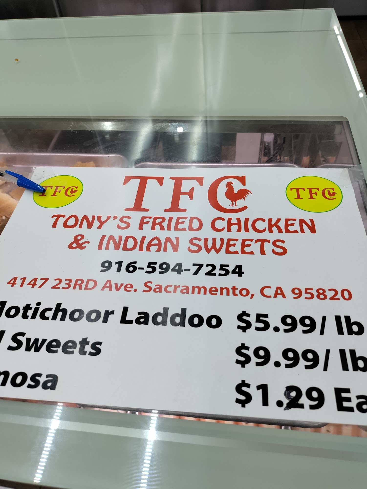 Tony's Fried Chicken (TFC) Menu