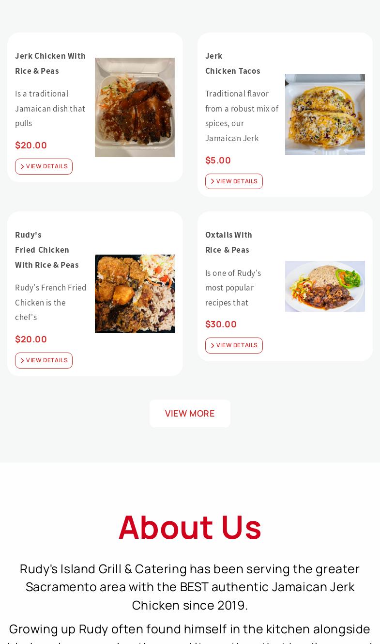 Rudy's Island Grill Menu