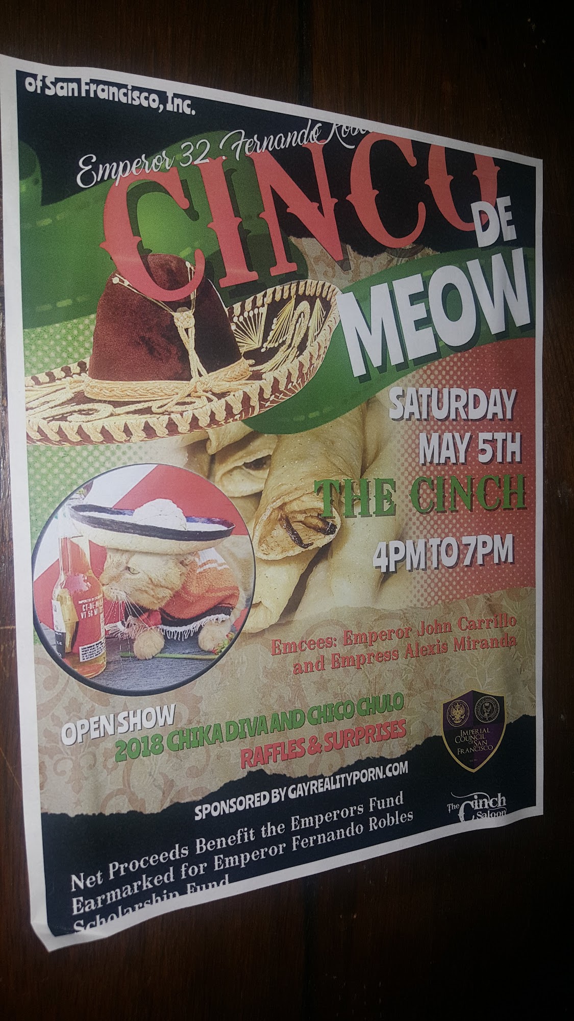 The Cinch Saloon Menu