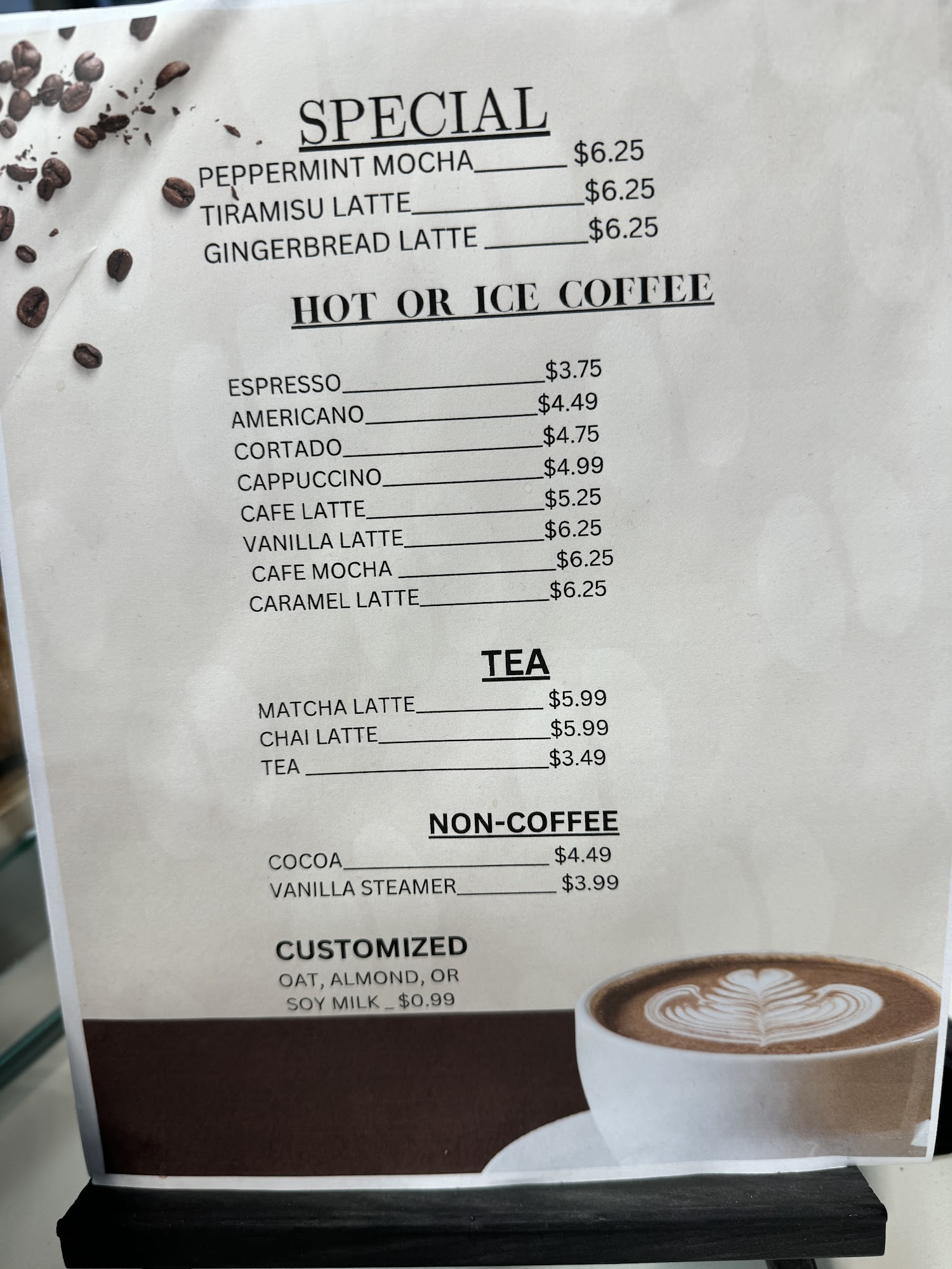 PLUR Coffee Menu