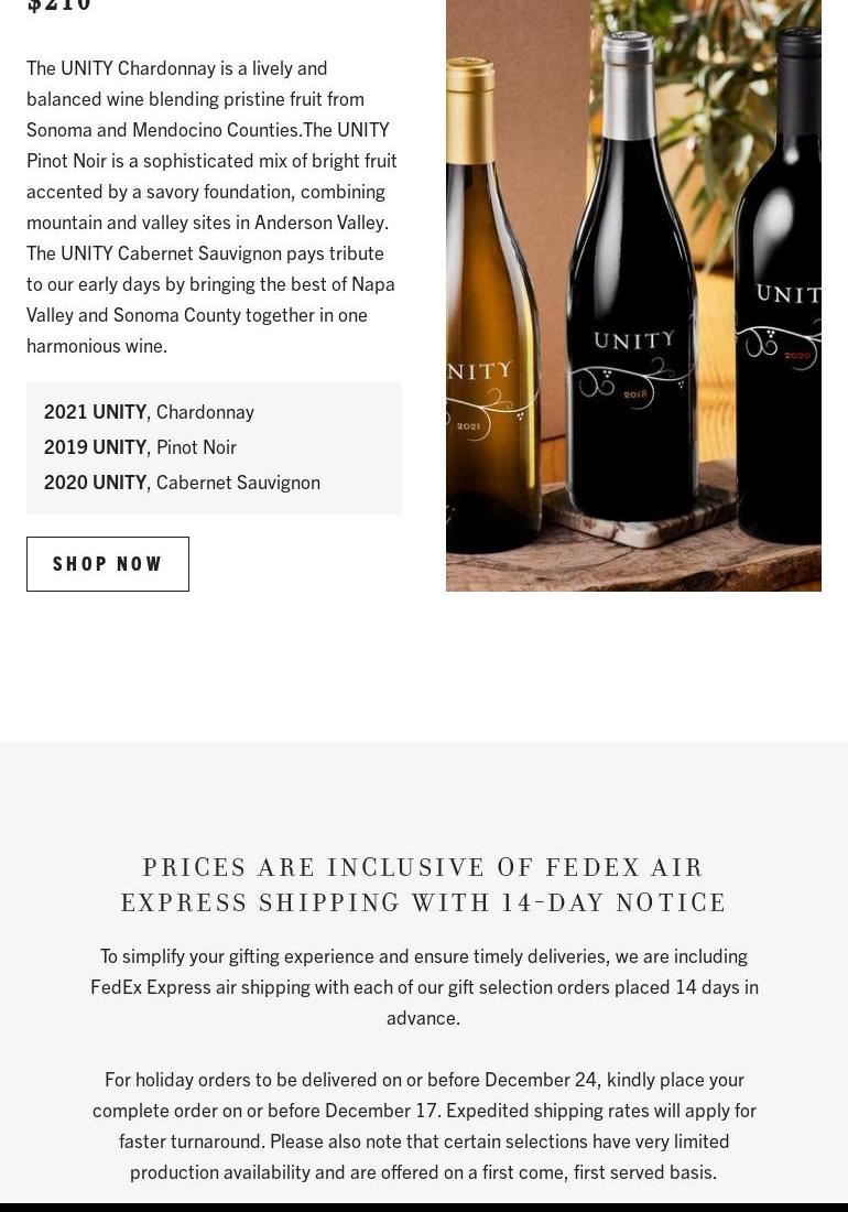 Fisher Vineyards Menu