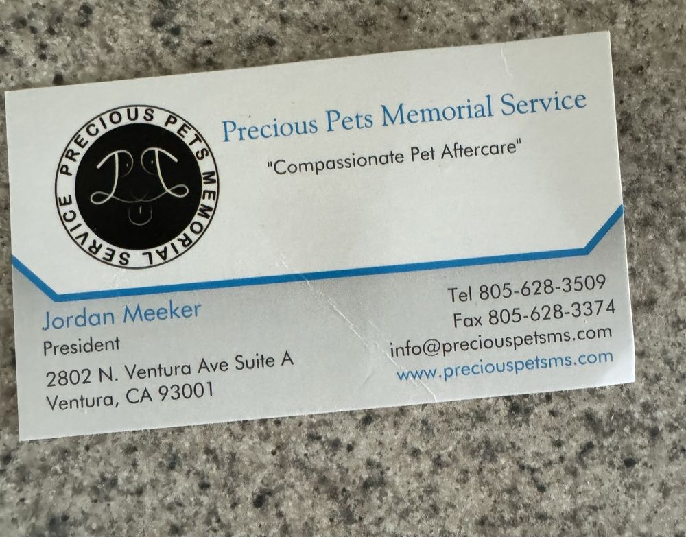 Precious Pets Memorial Service Ventura