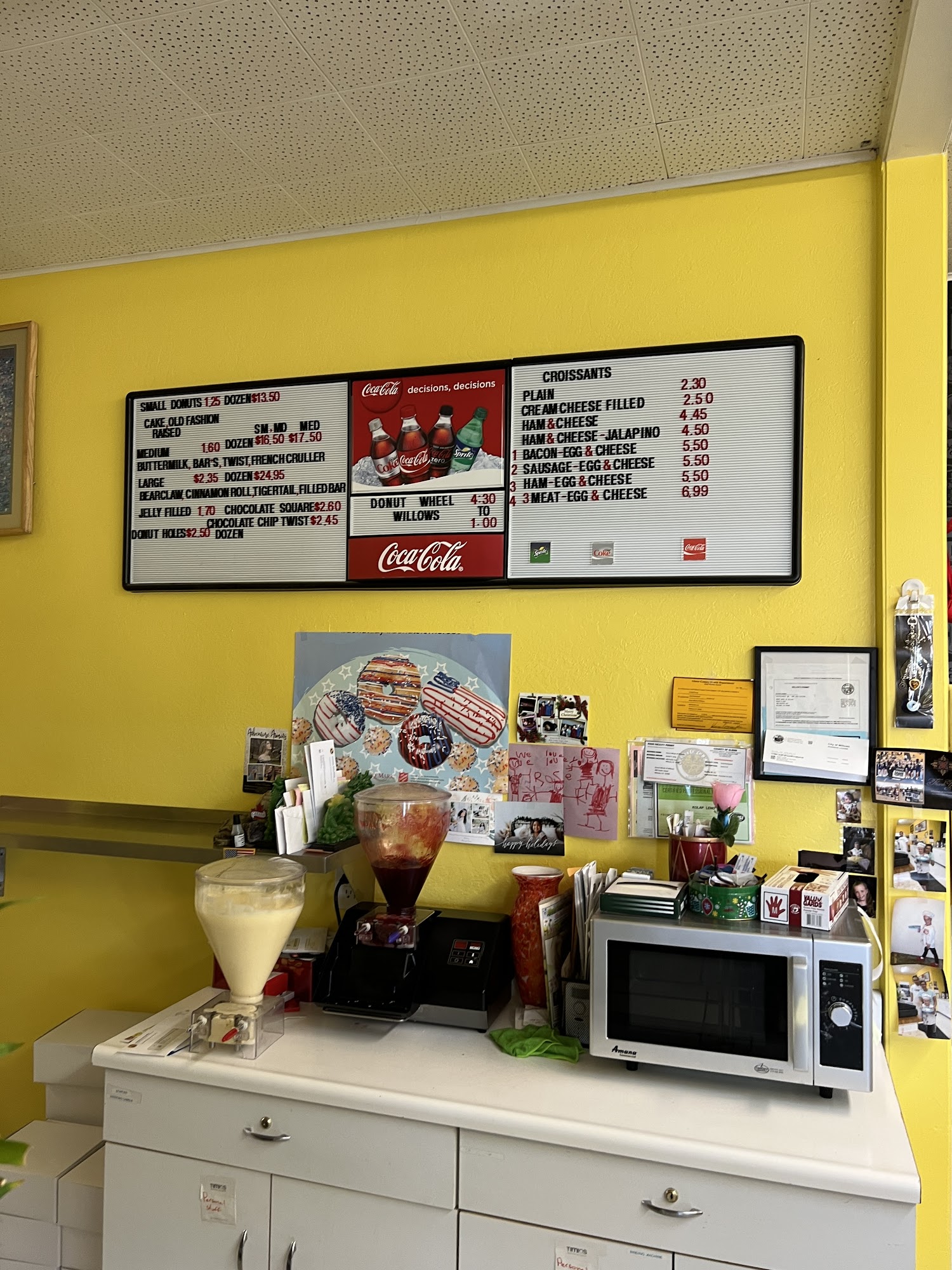 Donut Wheel Willows Menu