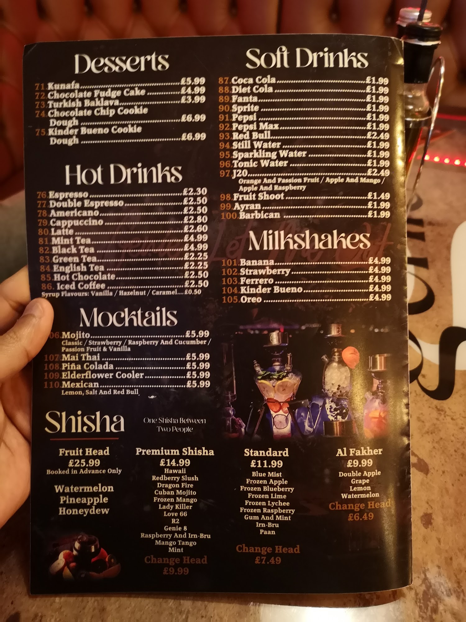 The Genie Lounge Menu