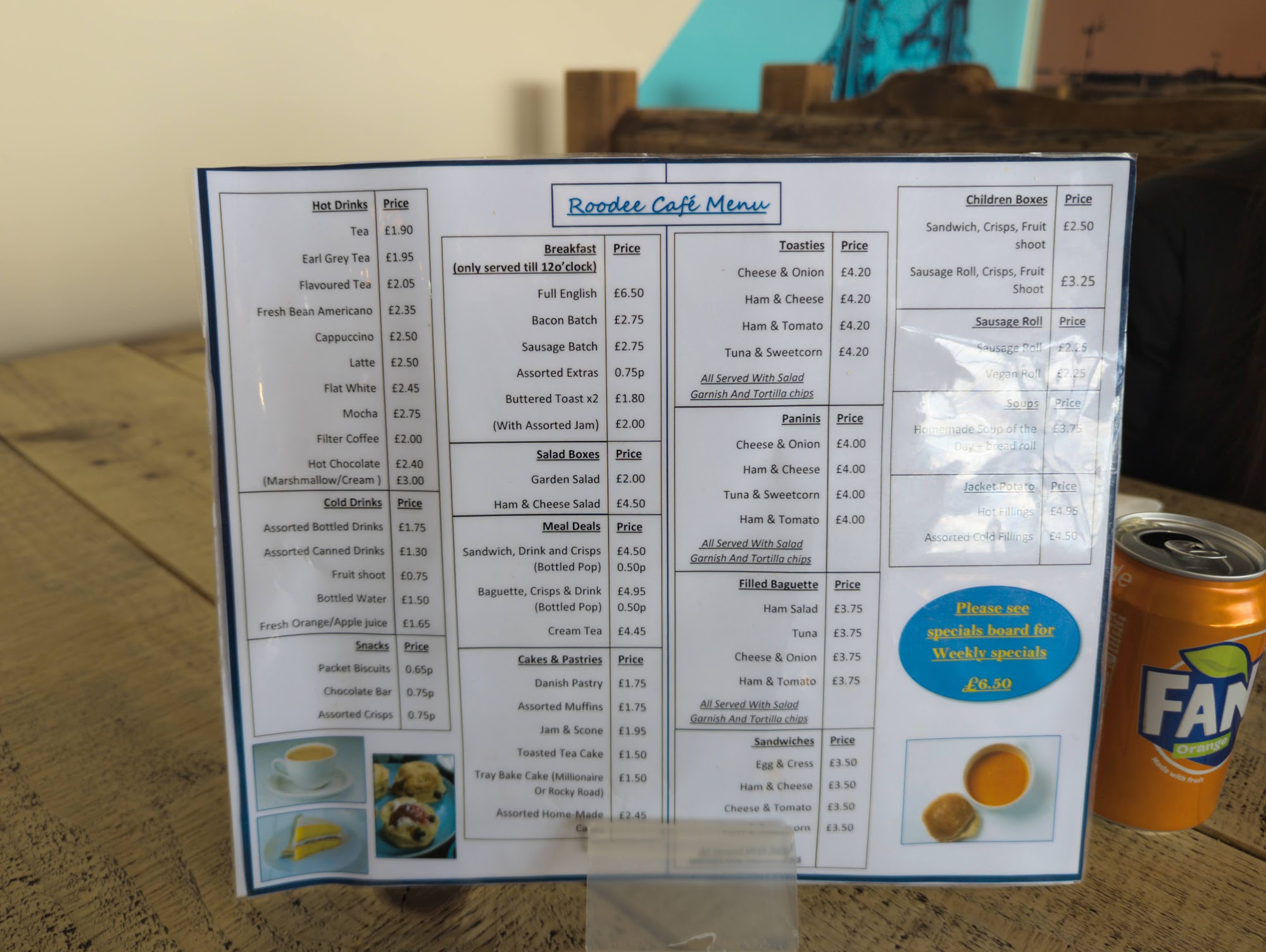 Little Roodee Cafe Menu