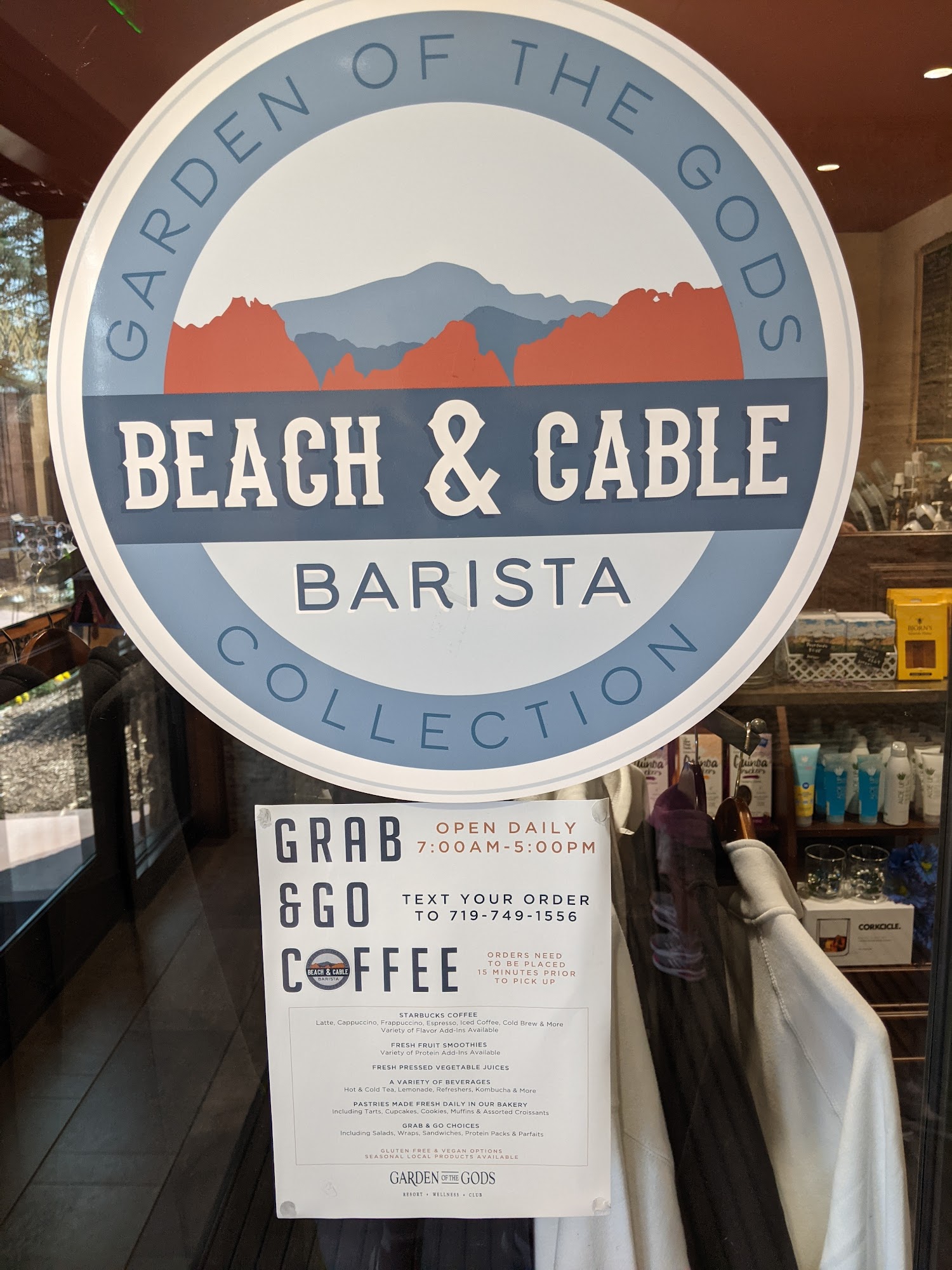 Beach & Cable Barista Menu