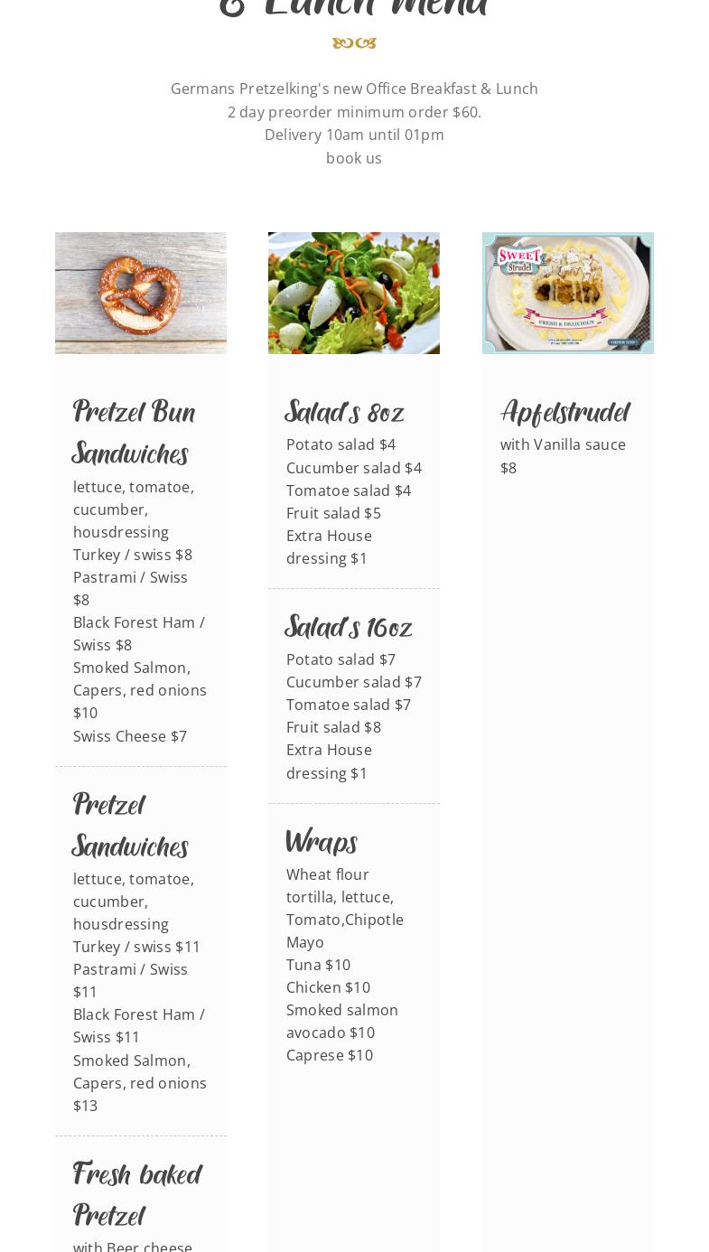 Germans Pretzelkings Menu