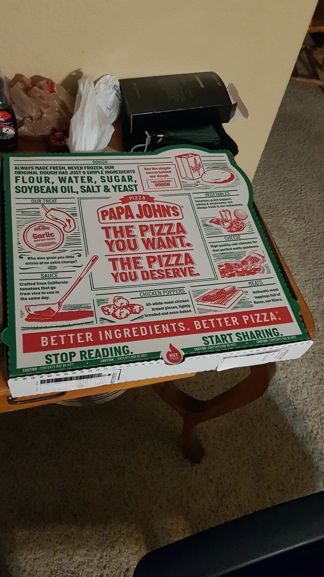 Papa Johns Pizza Menu